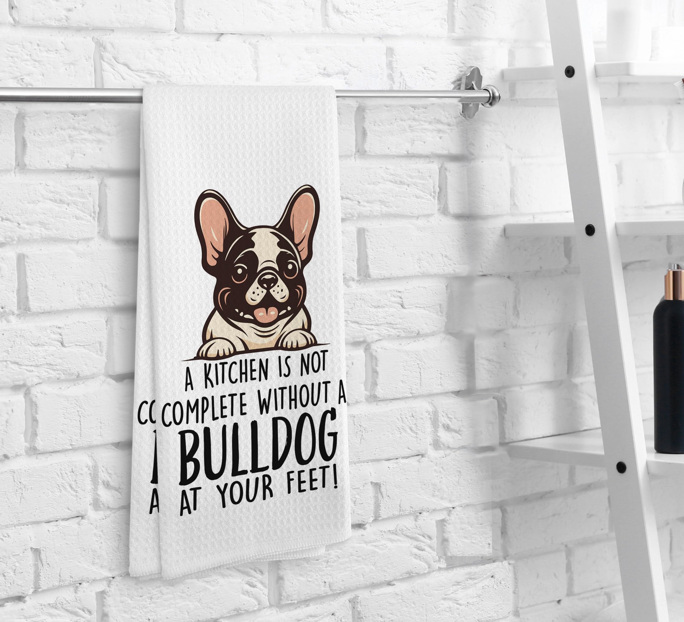 NOQL Bulldog Kitchen Towels and Dishcloths - Gifts for Women Men, Dog Decor Drying Cloth Hand Towels Tea Towels for Bathroom Kit