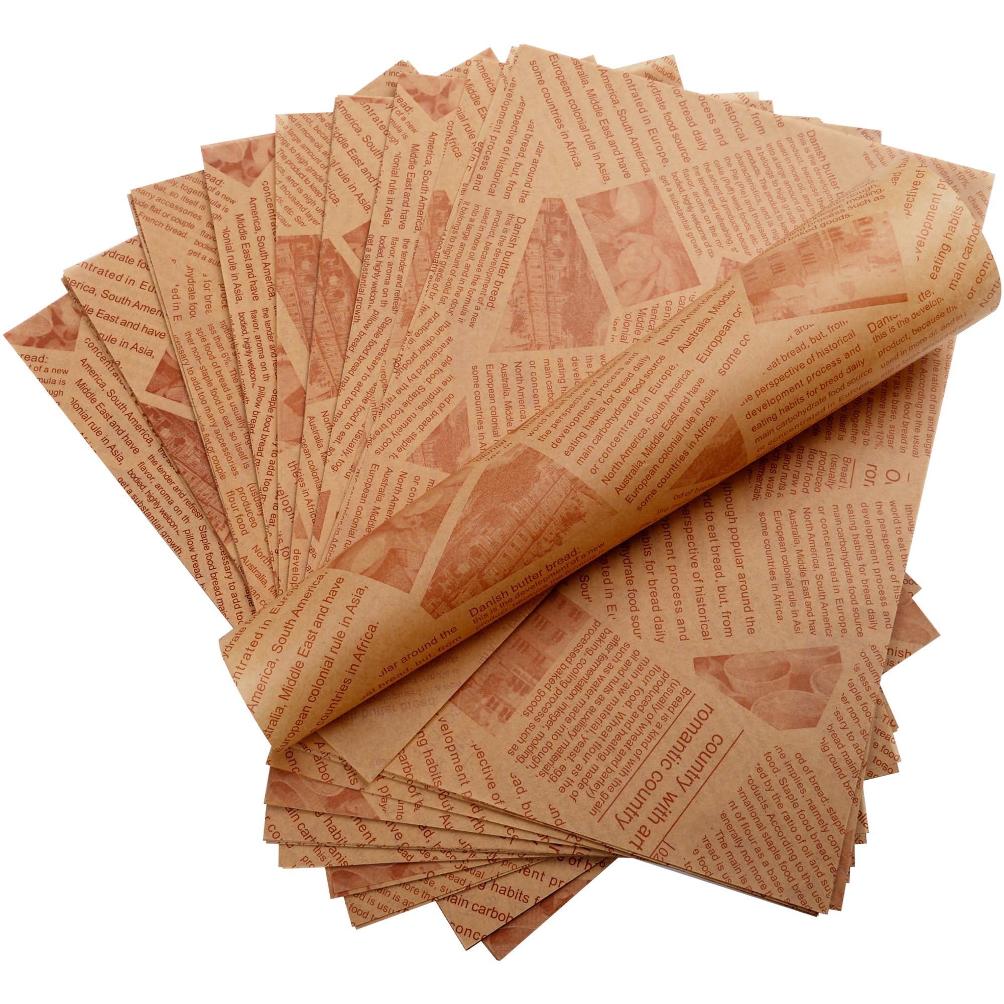 200 Pcs Deli Wax Paper Sheets For Food Basket & Plate Liners 12 X 8 Inch Old Newspaper Style Printed Greaseproof Deli Paper For