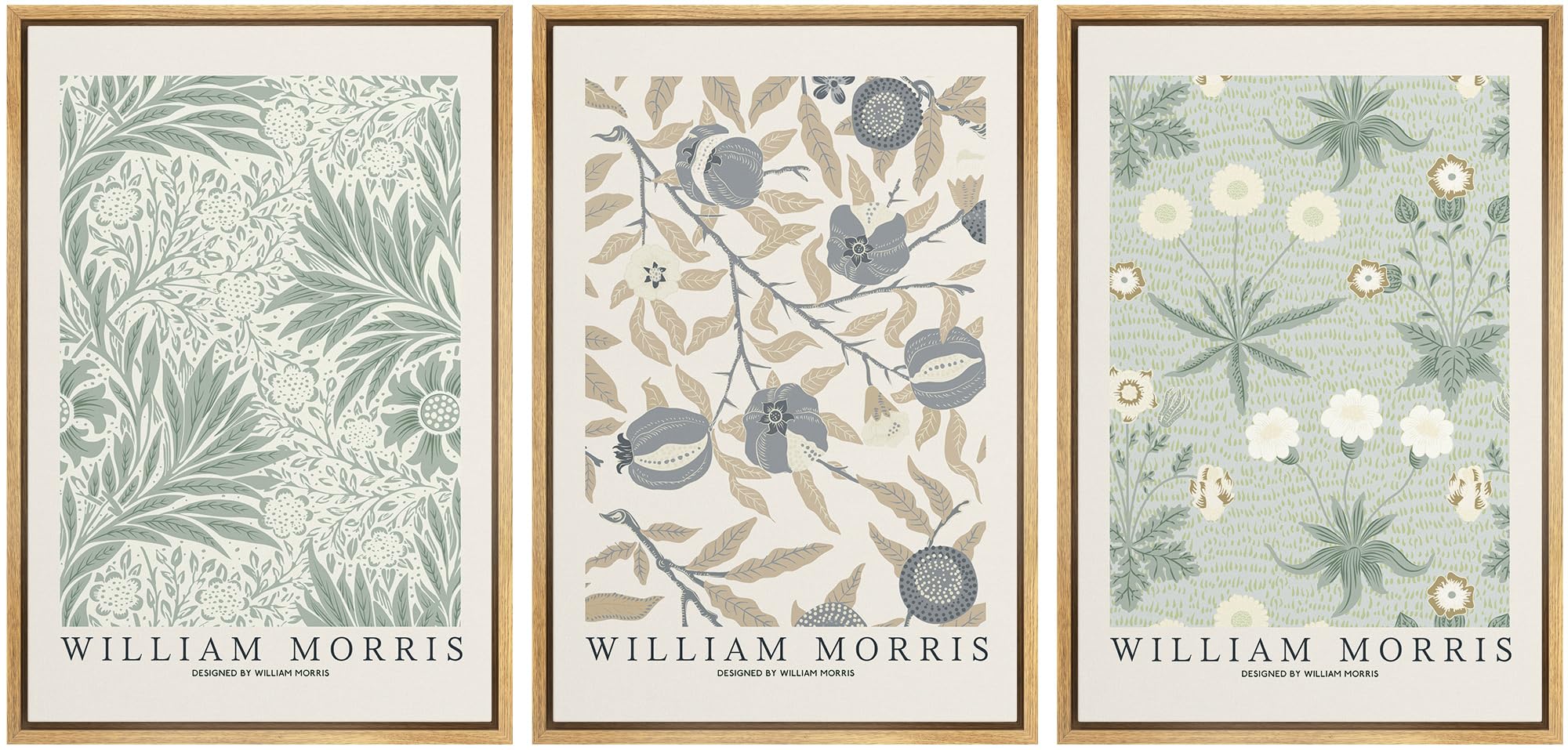 Wall26 Framed Canvas Print Wall Art Set William Morris Flower Market Exhibition Poster Nature Wilderness Illustrations Modern Ar