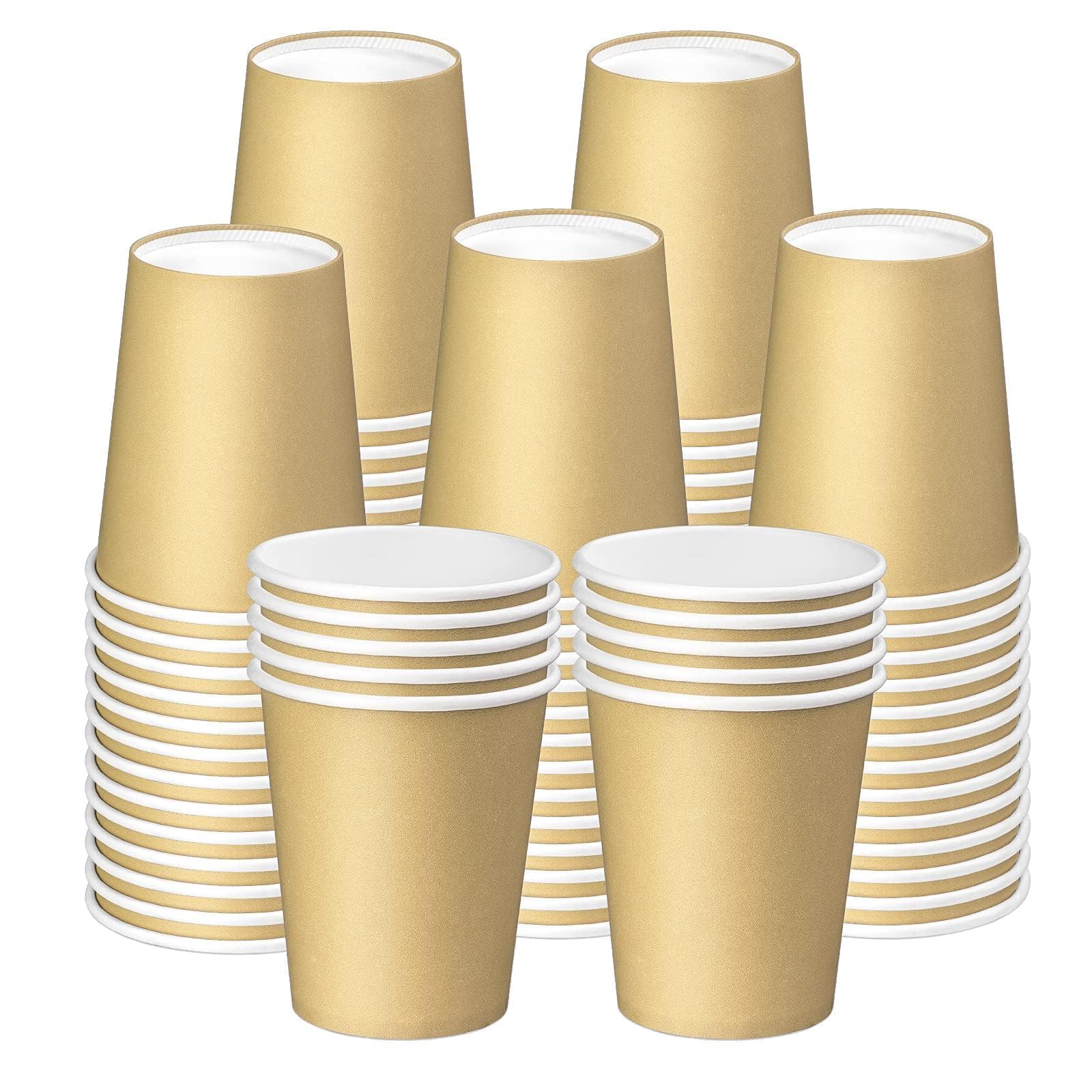 BALDCC 75 Pack 8 oz Disposable Paper Cups, Disposable Coffee Cups, Hot and Cold Beverage Cups for Office, Kitchen, Party, Outdoo