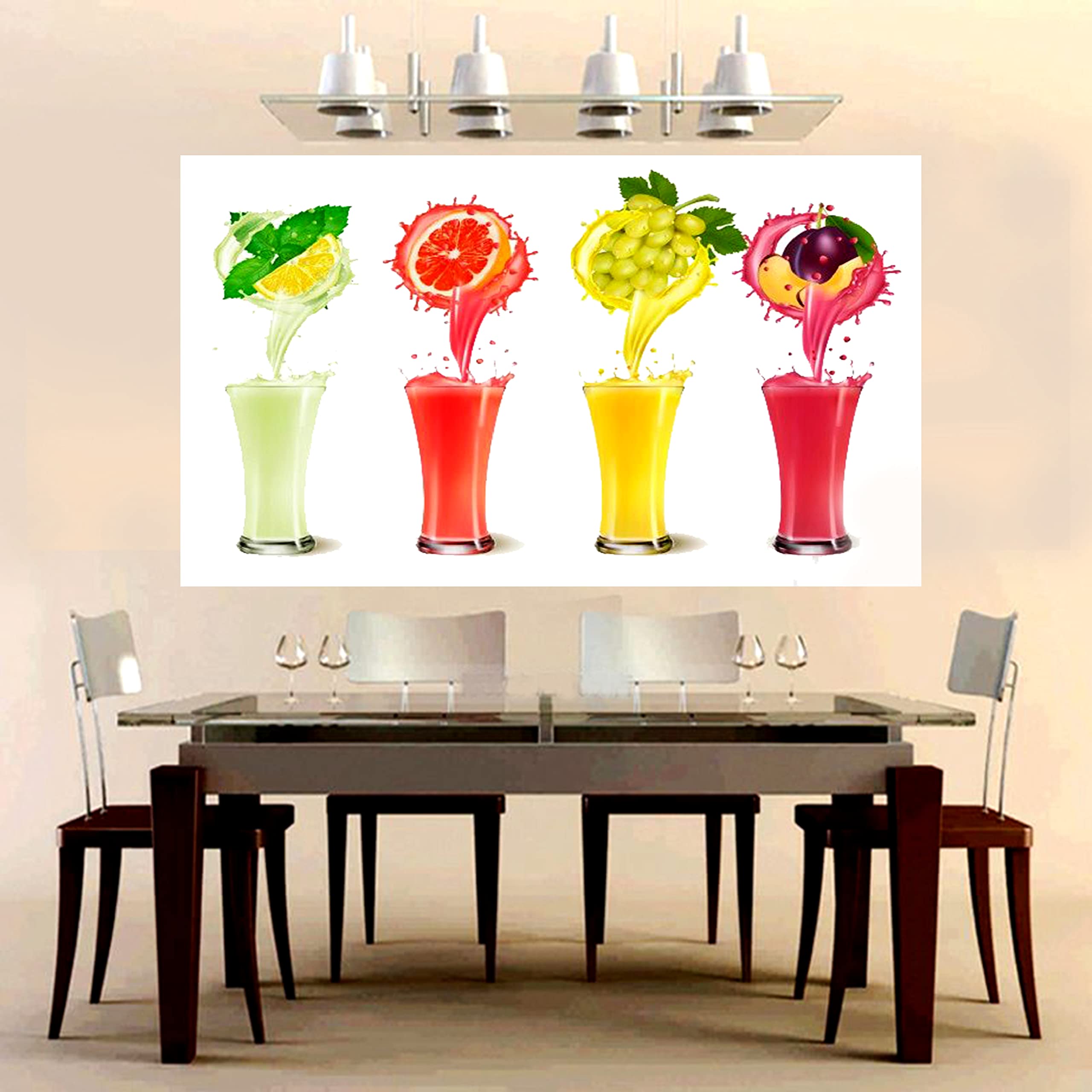 My D Square Vinyl, Fruit And Vegetable Juice Wall Poster For Kitchen Shop Office Size 12 X 18 Inch Self Adhesive Dfp223