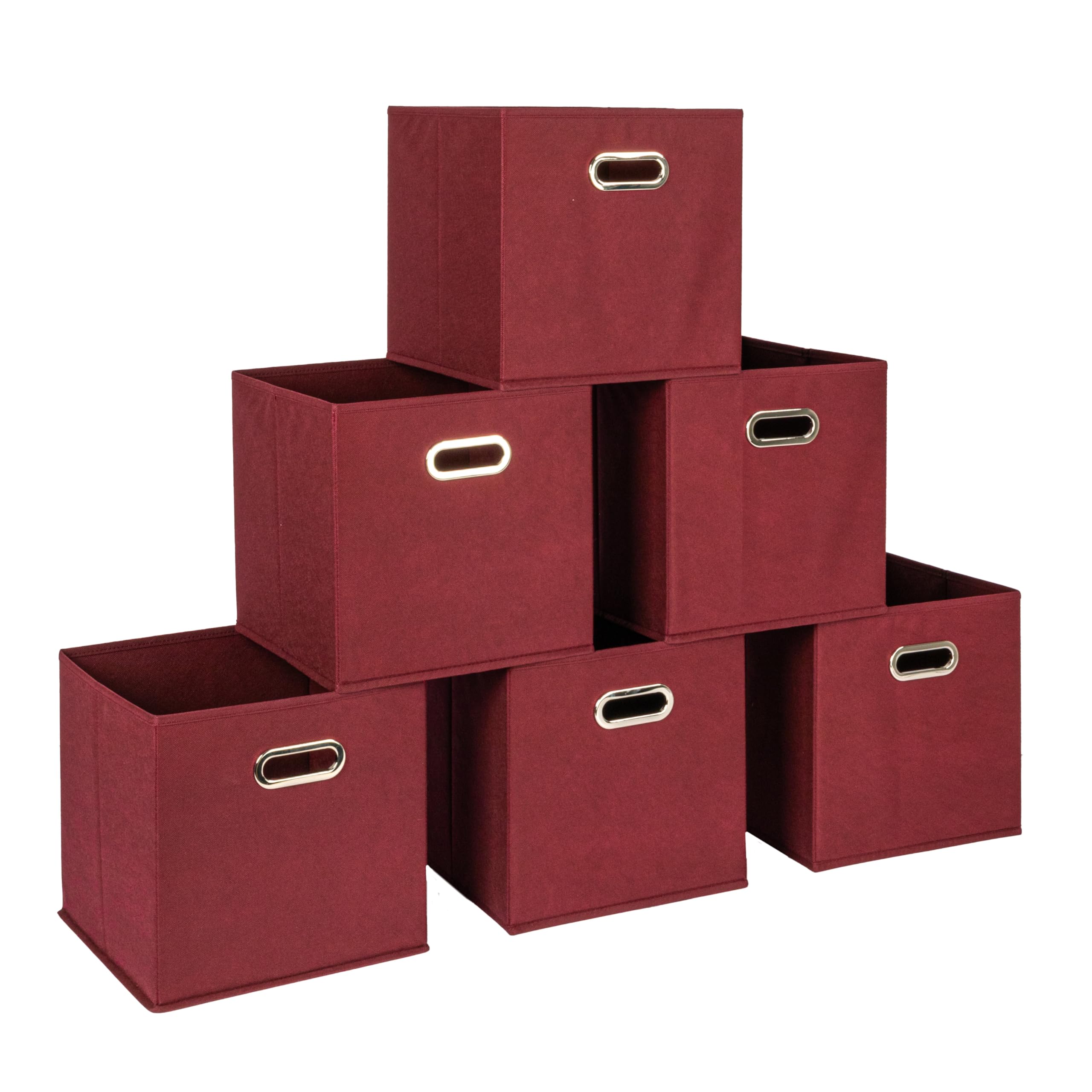 Household Essentials Square Storage Bin, Burgundy