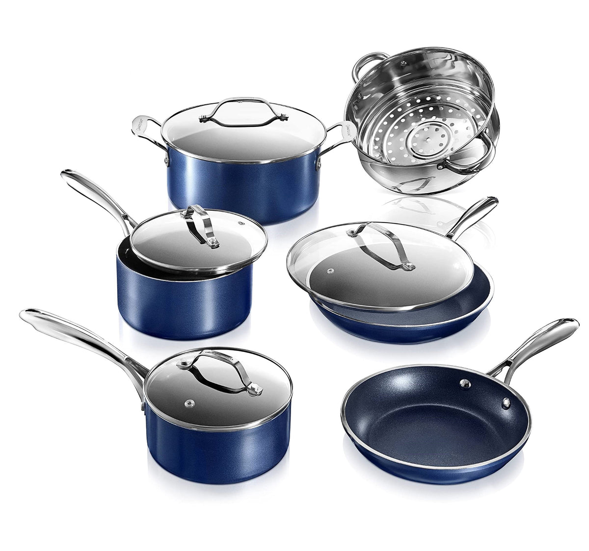 Granitestone 10 Pc Pots and Pans Set Non Stick Cookware Set, Kitchen Cookware Sets, Pot and Pan Set, Pot Set, Diamond Coated Non
