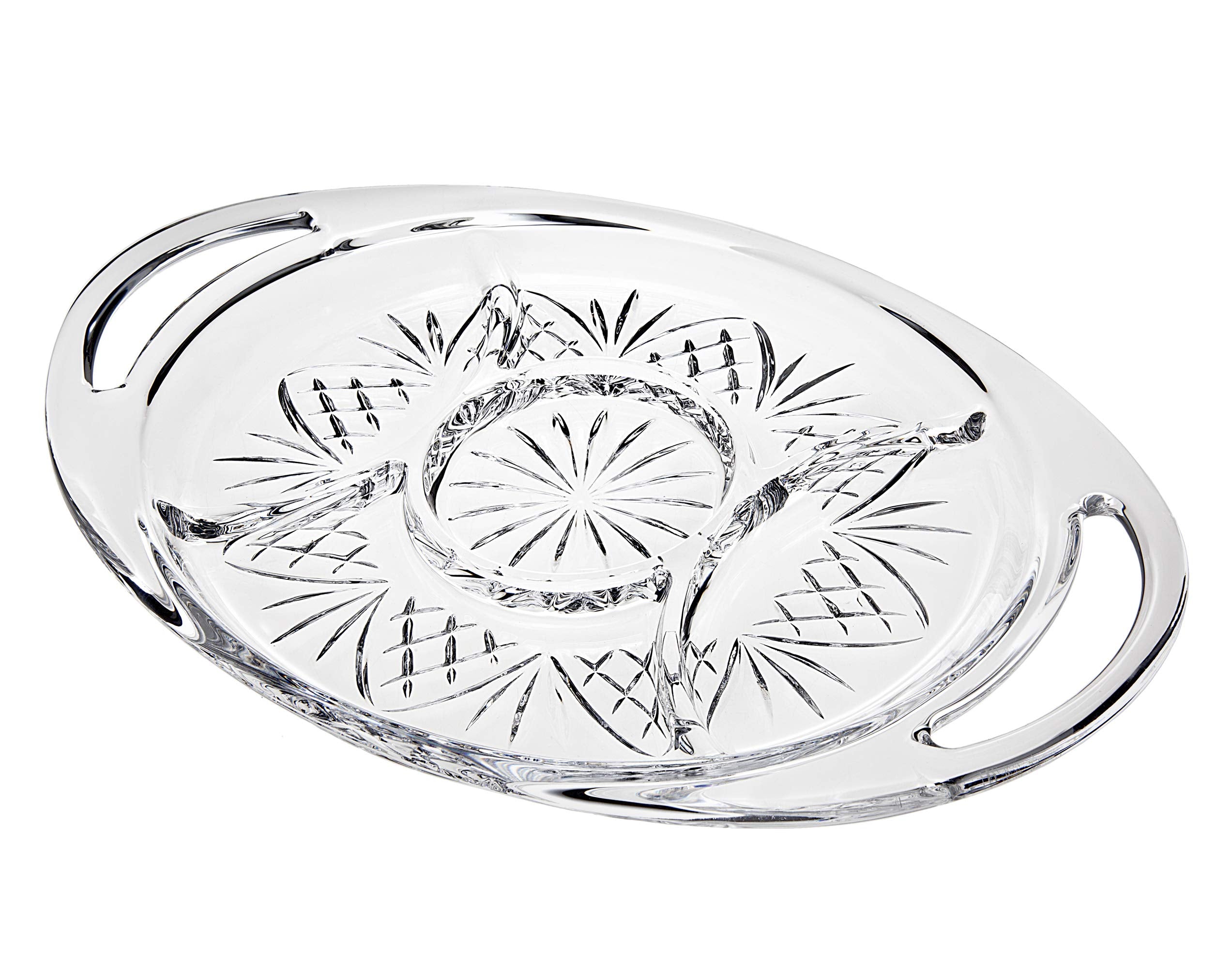Godinger Serving Tray, Serving Platter, Appetizer Platter, Pastry Tray With Handles 16X10