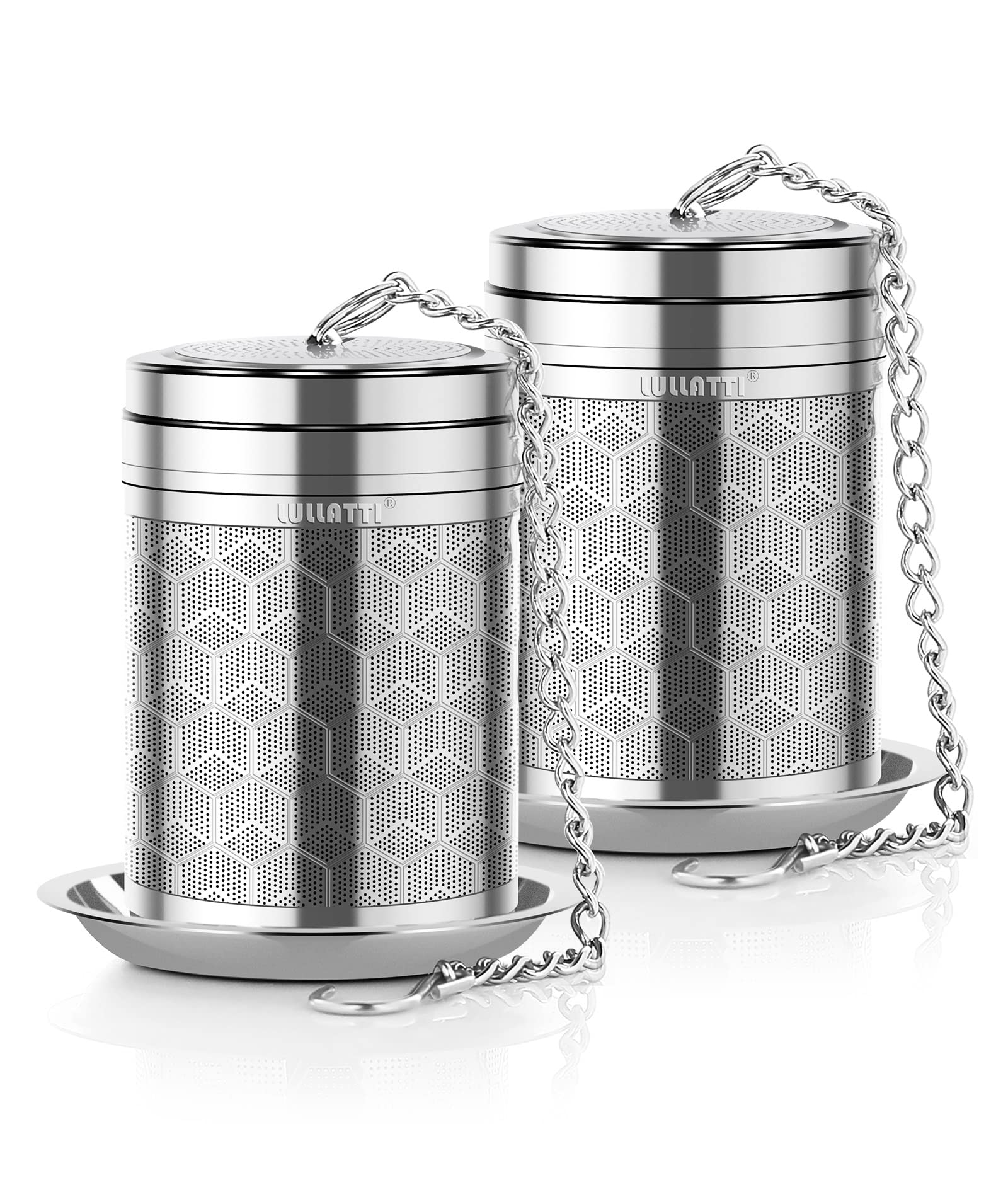 Lullatti Large Tea Infuser For Loose Tea(2 Pack), 304 Stainless Steel Tea Ball Strainer, Extra Fine Mesh Tea Steeper For Brewing