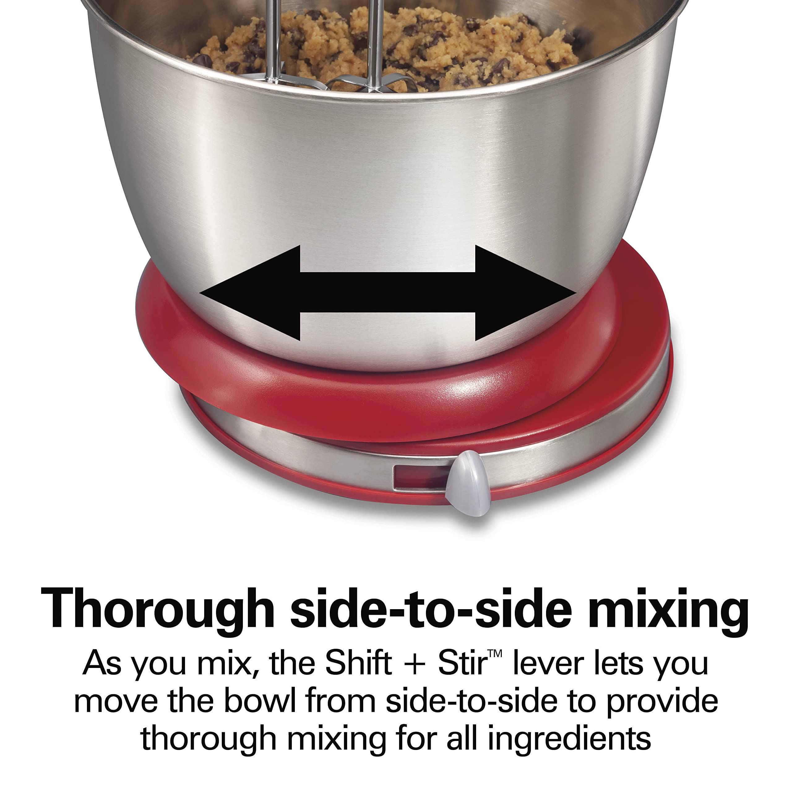 Hamilton Beach Classic Stand And Hand Mixer, 4 Quarts, 6 Speeds With Quickburst, Bowl Rest, 290 Watts Peak Power, Red (64654)