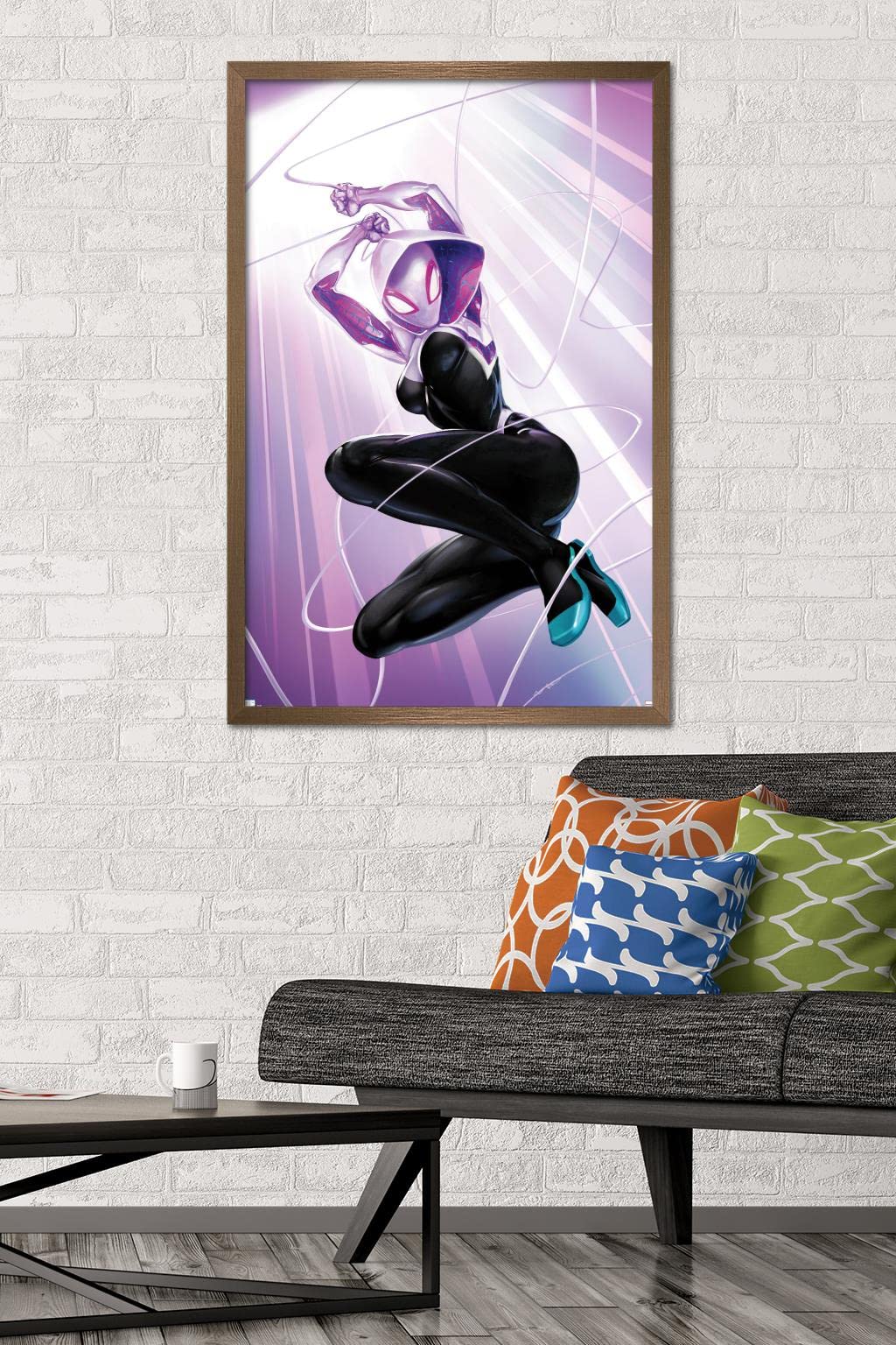 Trends International Marvel Comics - Ghost Spider - Ghost Spider #1 Wall Poster, 22.37'' X 34.00'', Bronze Framed Version