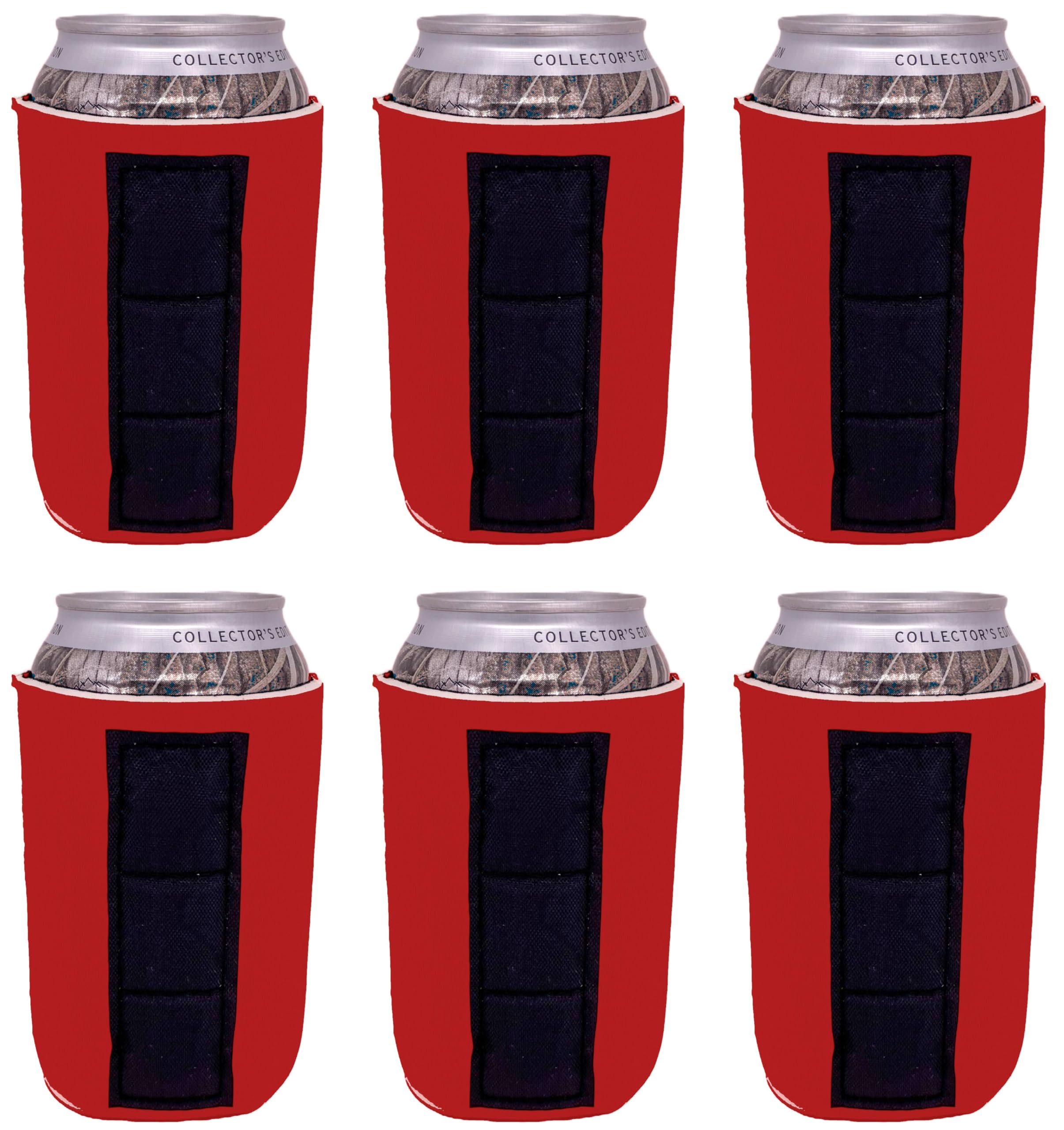 Blank Magnetic Can Coolie (6 Pack Red)