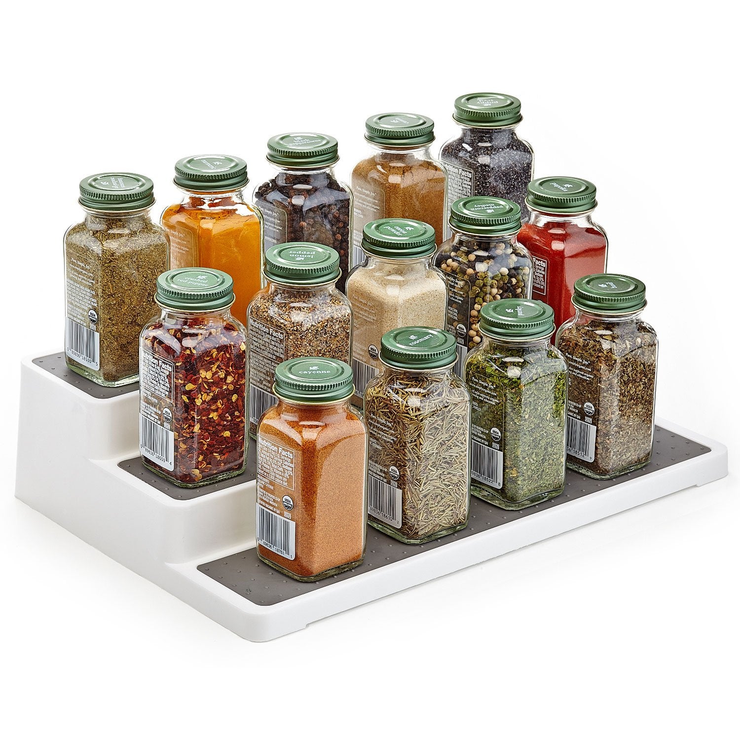 Home Intuition 3 Tier 14 inch Non-Skid Spice Rack Kitchen Pantry Organizer