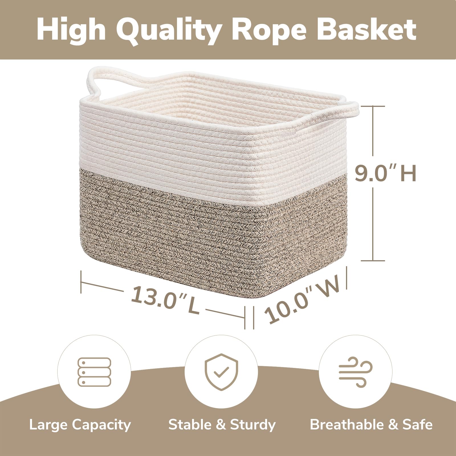 Goodpick Woven Storage Baskets For Organizing, Baby Basket For Gifts, Dog Toy Basket Storage Bins For Shelves, Cute Basket For H