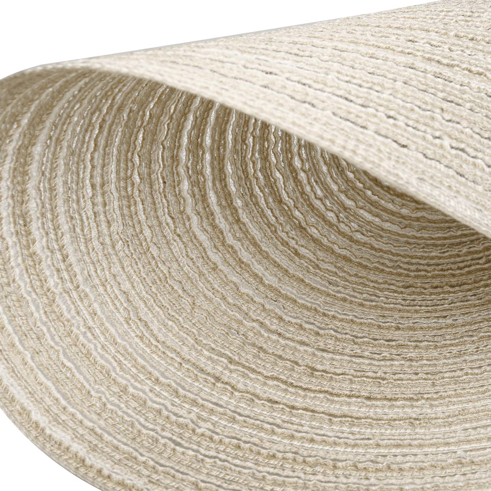 Topotdor 14 Inch Round Placemats Heat-Resistant Stain Resistant Anti-Skid Washable Polyproplene Table Mats Placemats (Beige  Set of 6)
