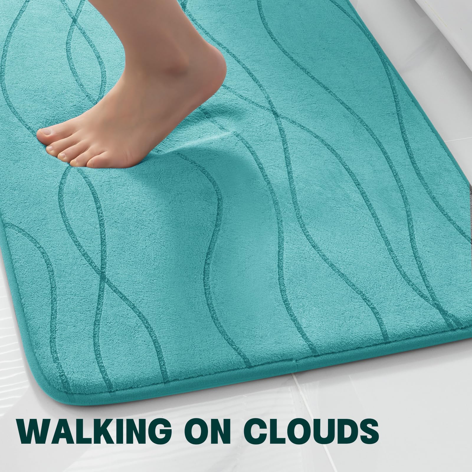 Yihouse Memory Foam Bathroom Rug Sets 3 Piece, Ultra Absorbent Bath Mat For Bathroom - Non-Slip Machine Washable & Dry Quickly,