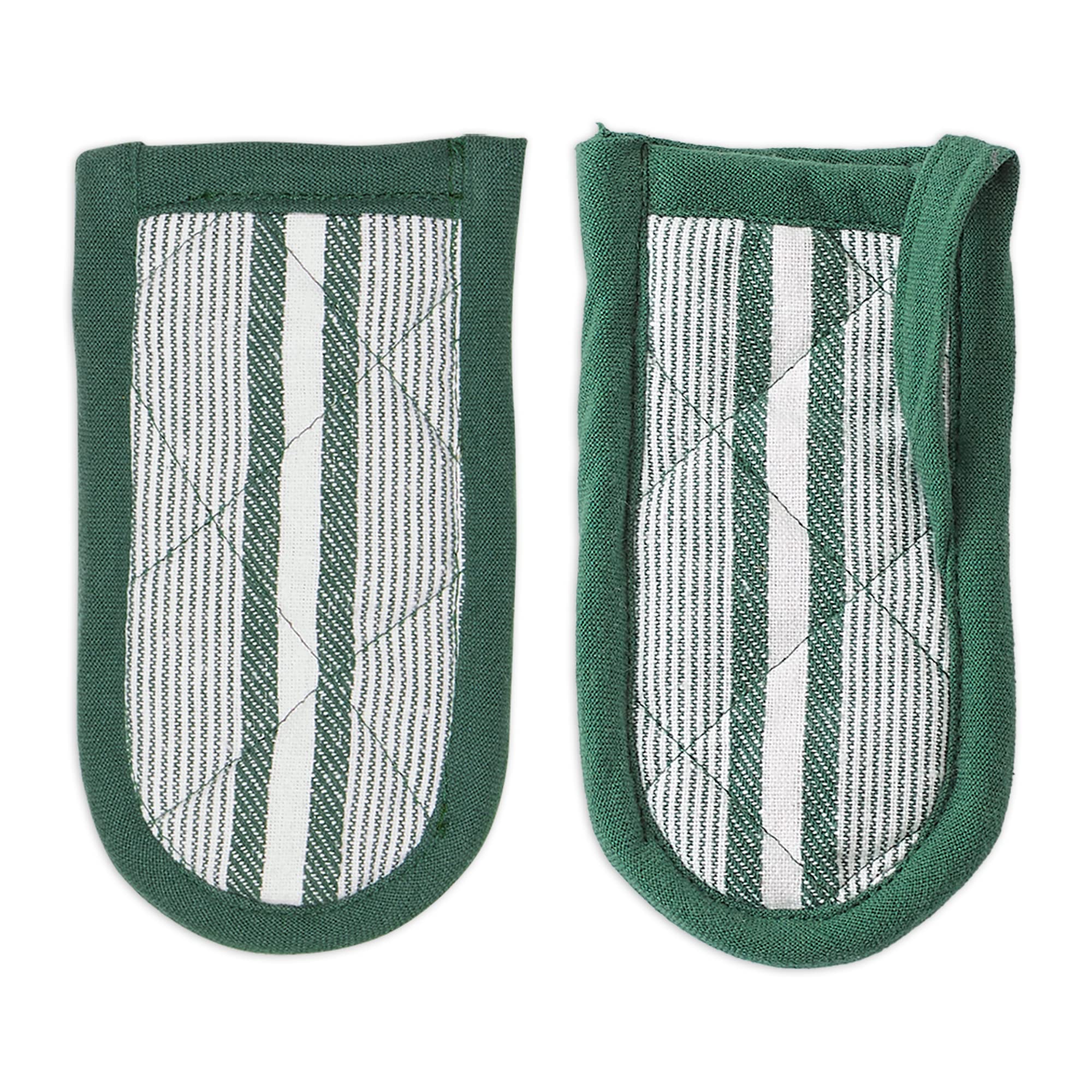 DARK GREEN CHEF STRIPE PAN HANDLE SET/3