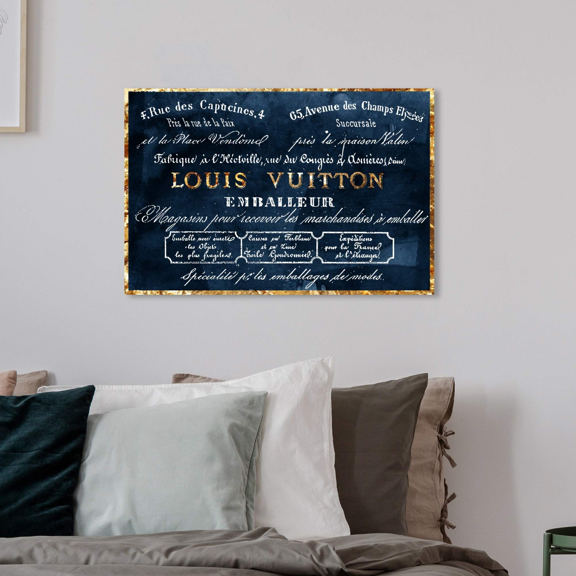 The Oliver Gal Artist Co. Oliver Gal 'Emballeur Navy' Blue Fashion Wall Art Print Premium Canvas 24'' X 16''