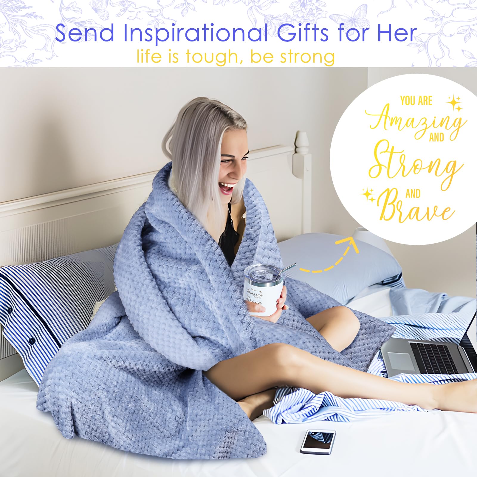 Self Care Gifts For Women, Get Well Soon Gifts For Women, Feel Better After Surgery Care Package With Blanket, Sympathy Gifts Th