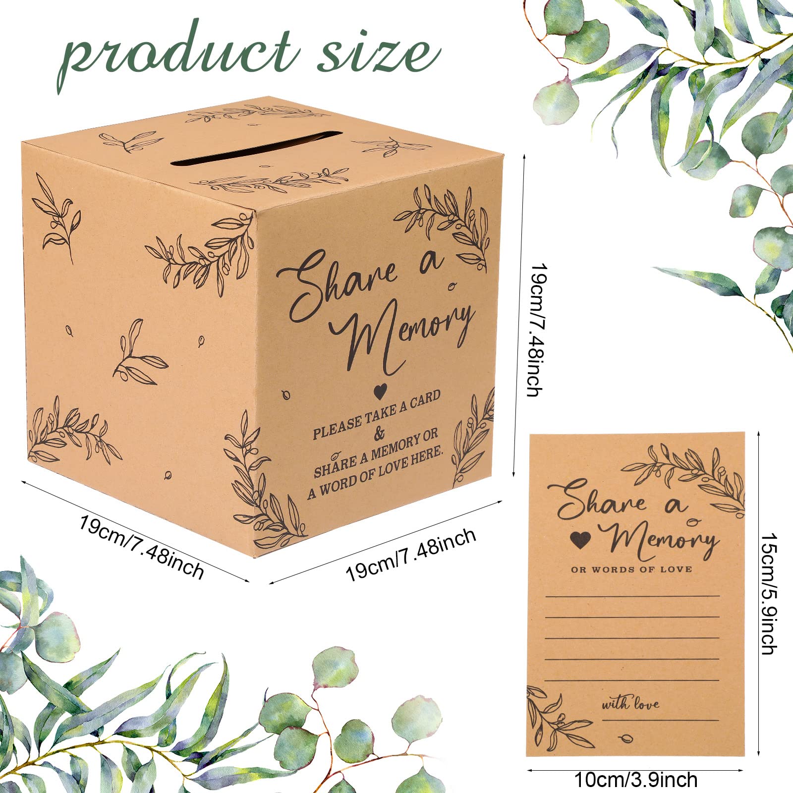 Pajean 50 Pcs Share A Memory Cards For Collections Of Life, Memory Cards Box Guest Card Ideas For Funeral Graduation Wedding Bri