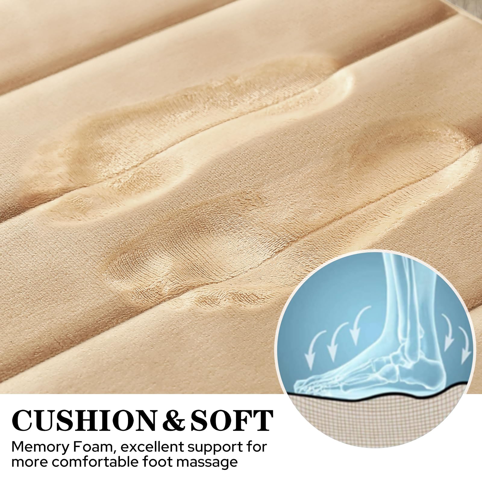 BYSURE Beige Memory Foam Bathroom Rug Set 3 Piece Non Slip Extra Absorbent Shaggy Bathroom Mats and Rugs Sets  Soft & Dry Bath Mat Sets for Bathroom Washable Carpets Set