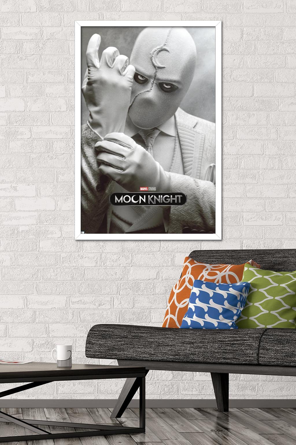 Trends International Marvel Moon Knight - Mr. Knight One Sheet Wall Poster, 22.375'' X 34'', White Framed Version