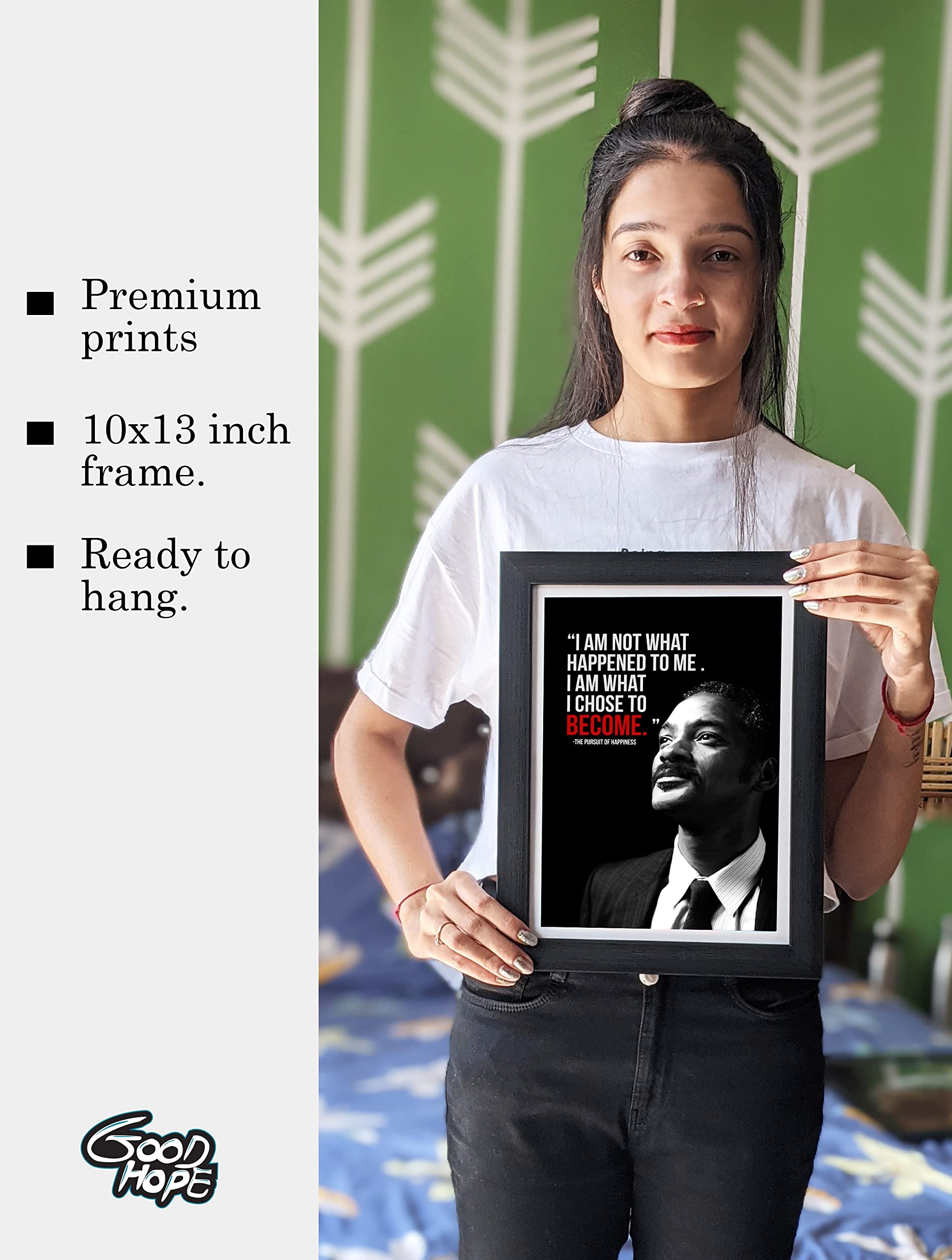 Good Hope Acrylic Glass Will Smith Framed Poster Multicolor For Room & Office (10 Inch X 13 Inch, Framed)