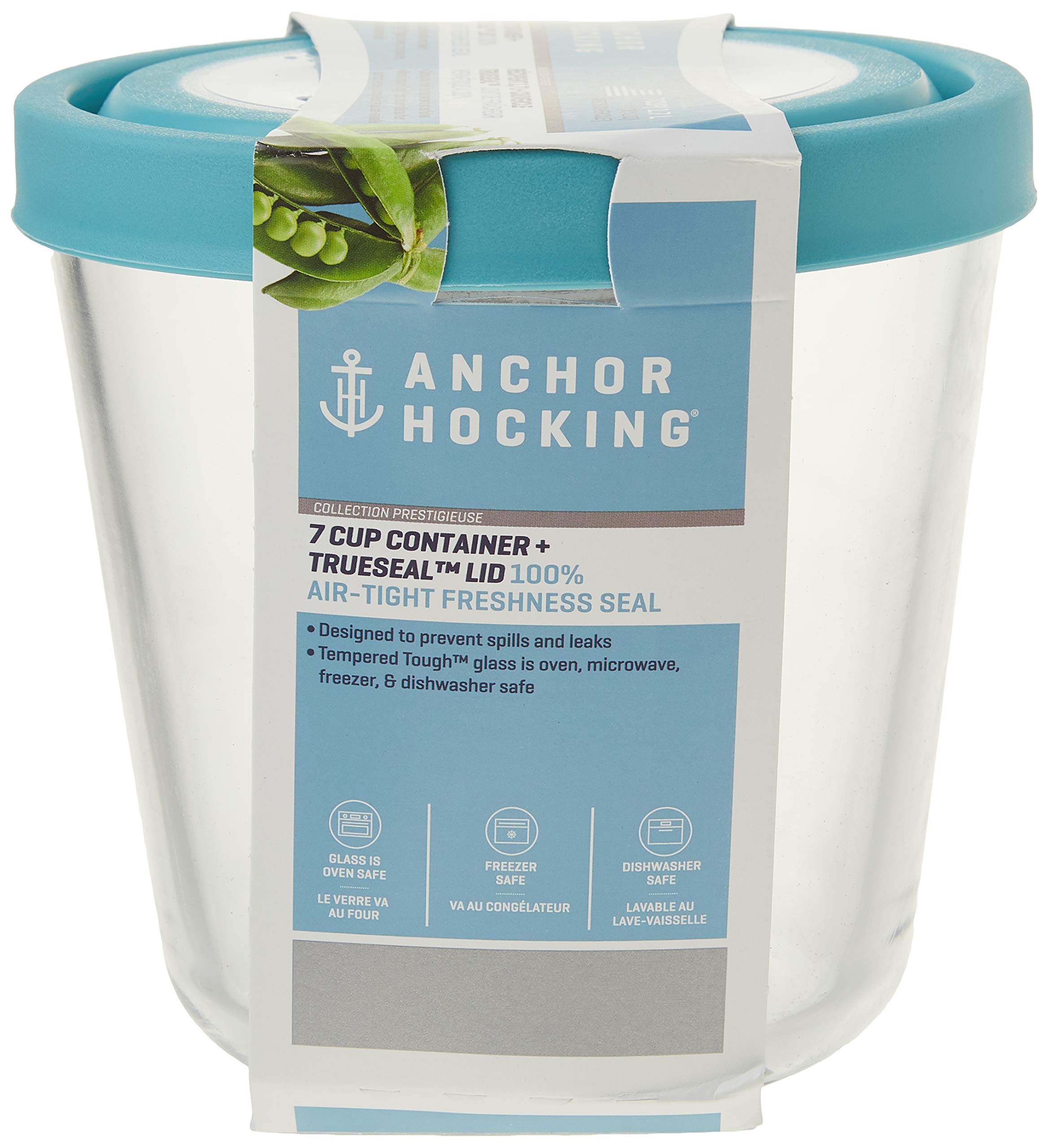 Anchor Hocking Preperation Glass Food Storage, 7 Cup Tall, Mineral Blue