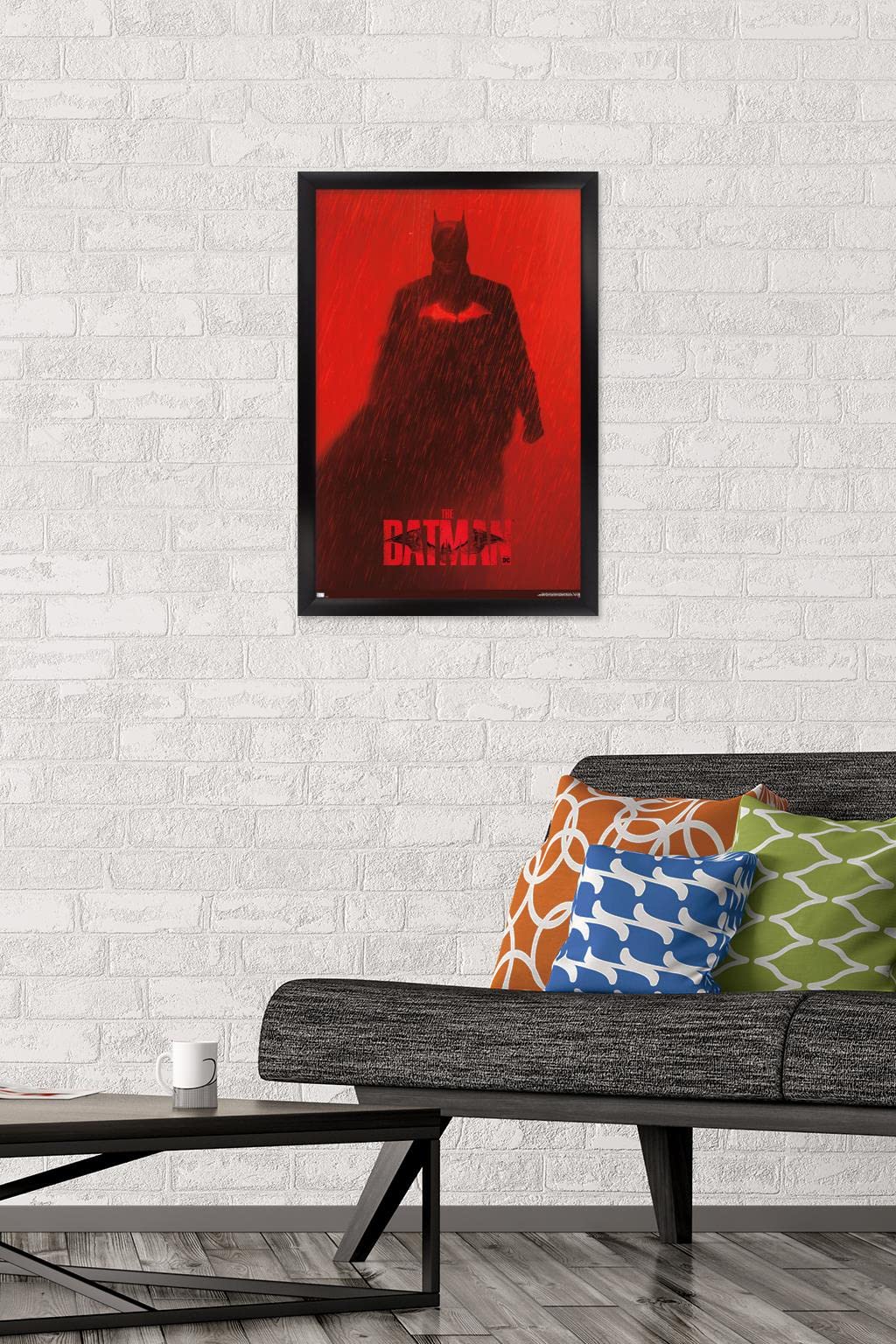 Trends International Dc Comics Movie The Batman - Batman Teaser One Sheet Wall Poster, 14.725'' X 22.375'', Black Framed Version