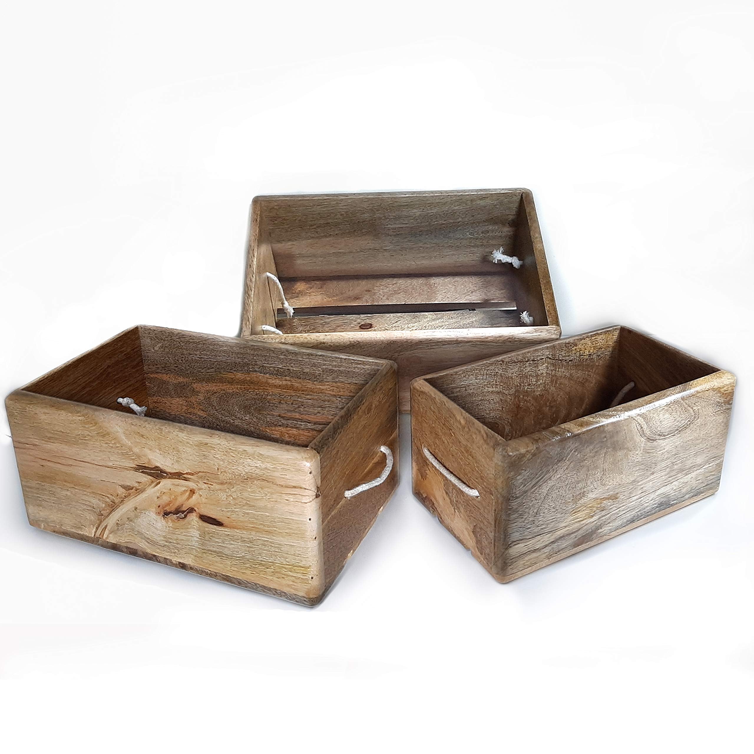 LeSavon Wood Organizer (Brown) - Set of 3
