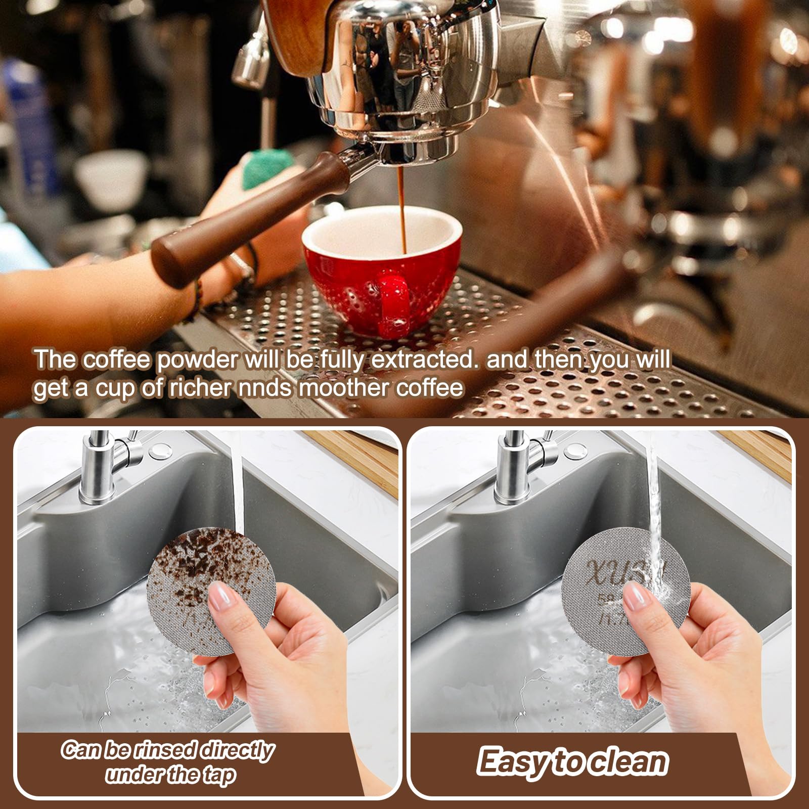 53.5Mm Espresso Puck Screen Suitable For 54Mm 2Pcs, 1.7Mm Thickness Espresso Filter Screen - Made With 316 Stainless Steel, Prof
