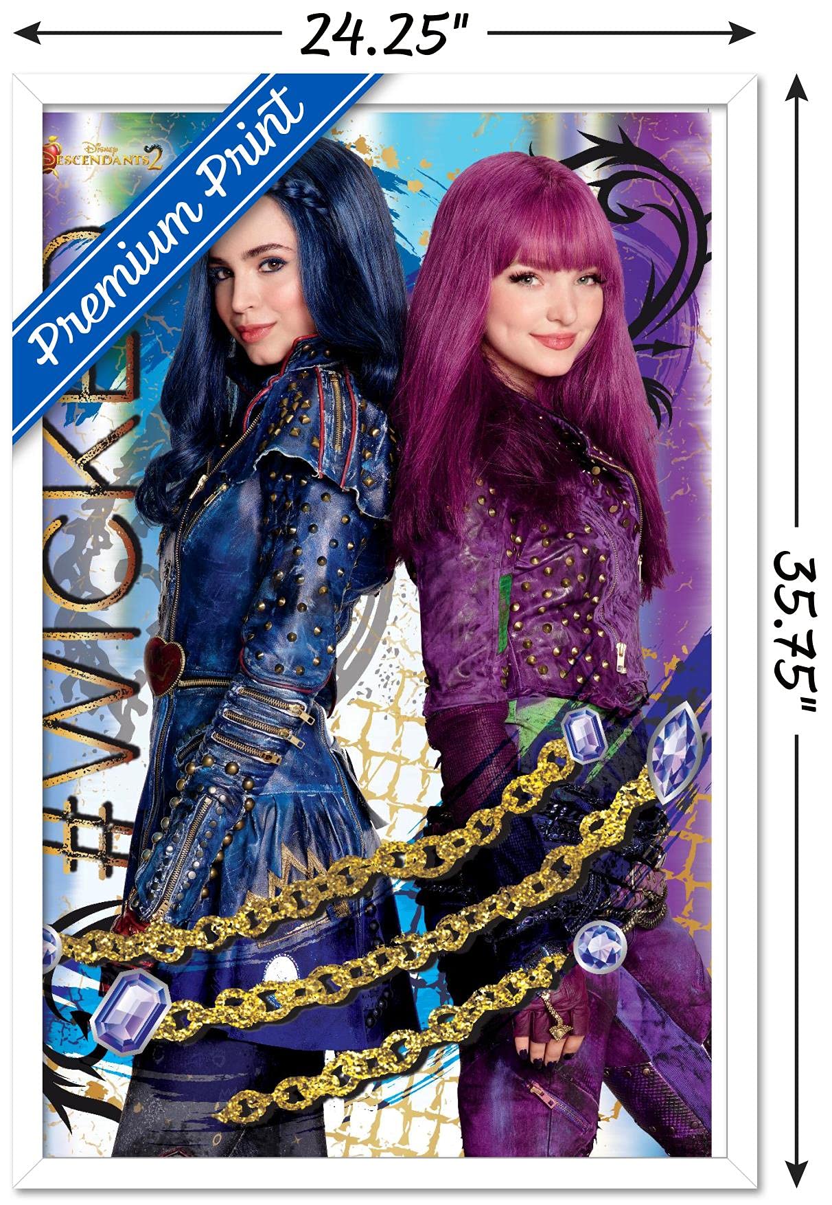 Trends International Disney Descendants 2 - Wicked Wall Poster, 22.375'' X 34'', White Framed Version