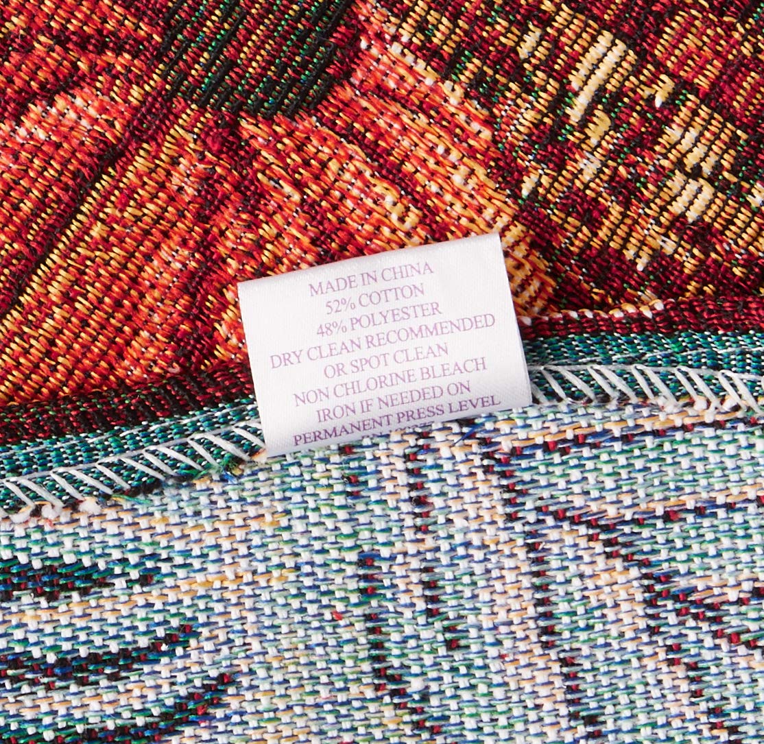 Violet Linen Fall Harvest Thanksgiving Autumn Leaves Sunflowers Fruits Pumpkins Tapestry Pattern, Polyester Cotton Woven Tapestr