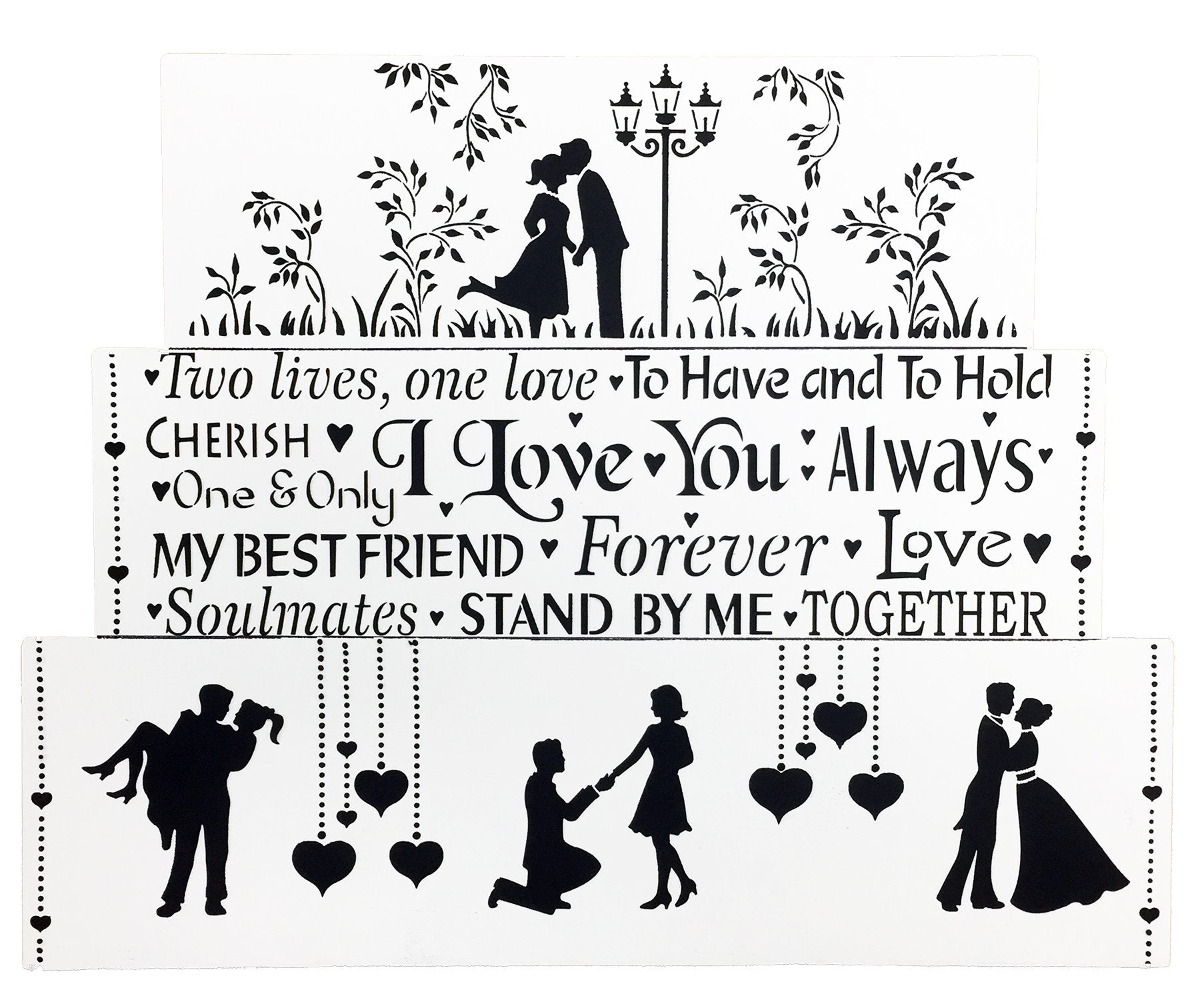 Words Of Love Cake Stencil Side By Designer Stencils
