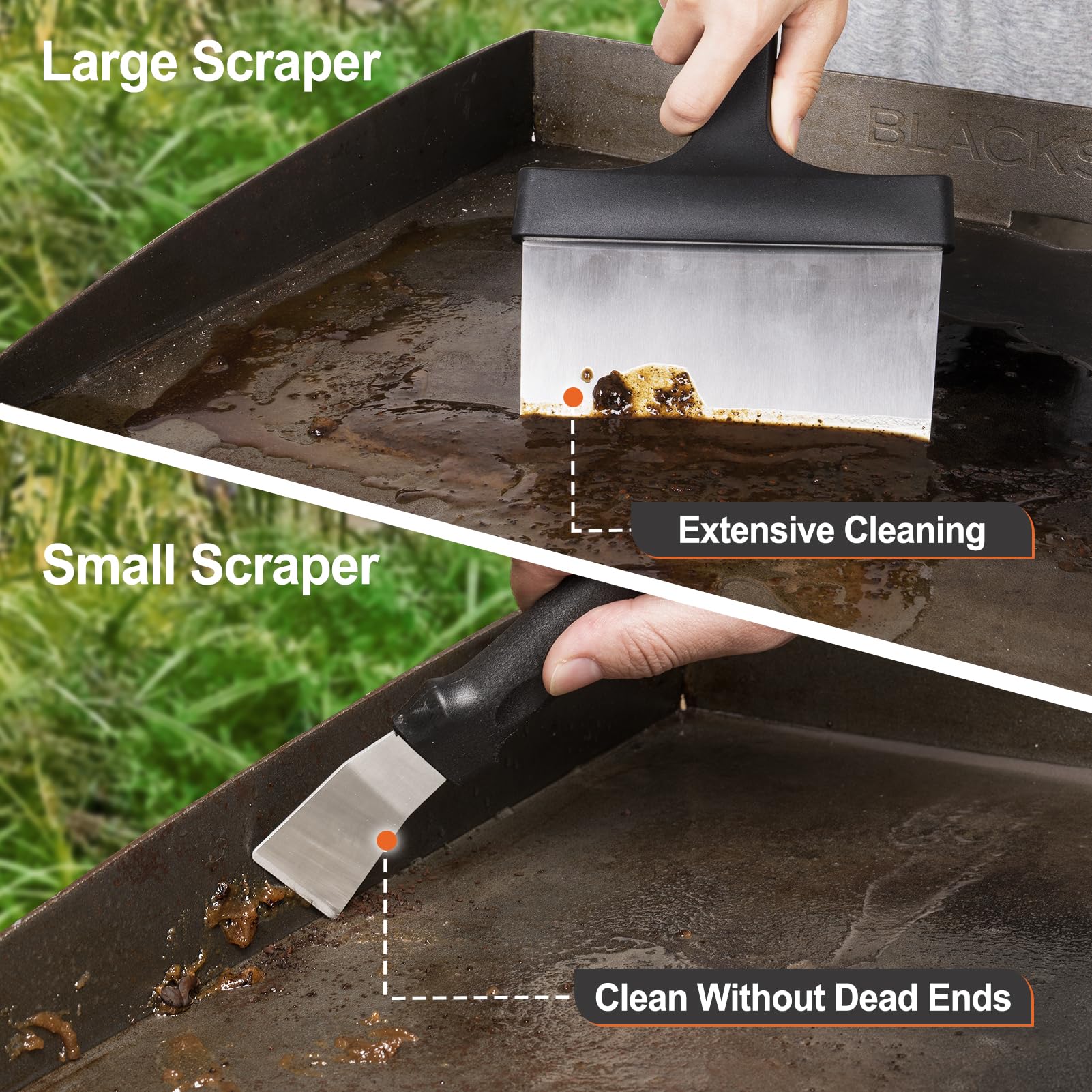Shinestar Griddle Cleaning Kit For Blackstone, Equipped With Scouring Pads, Cleaning Brick And Scraper, Deep Cleaning & Stain Re