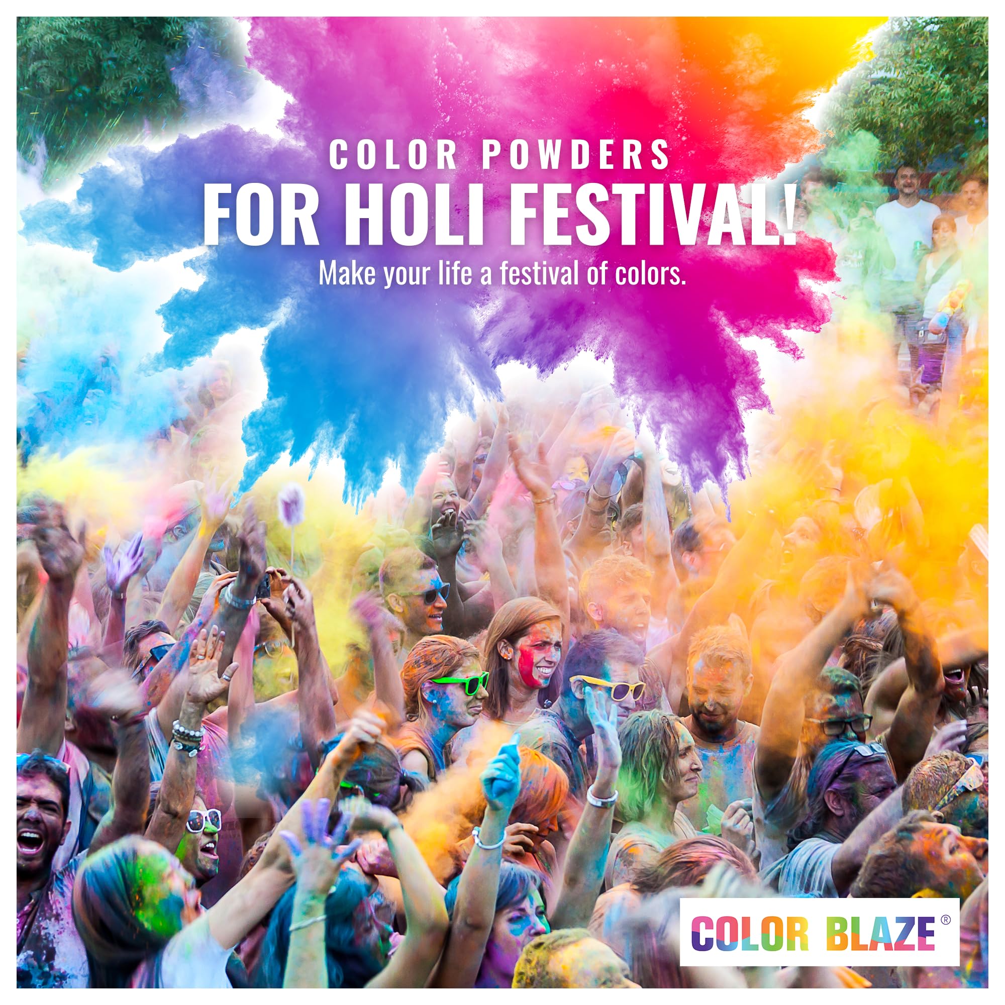 Color Blaze Powder Color Blaze Holi Colored Powder - 1 Lb Of Each Color - Pink, Red, Oran ...