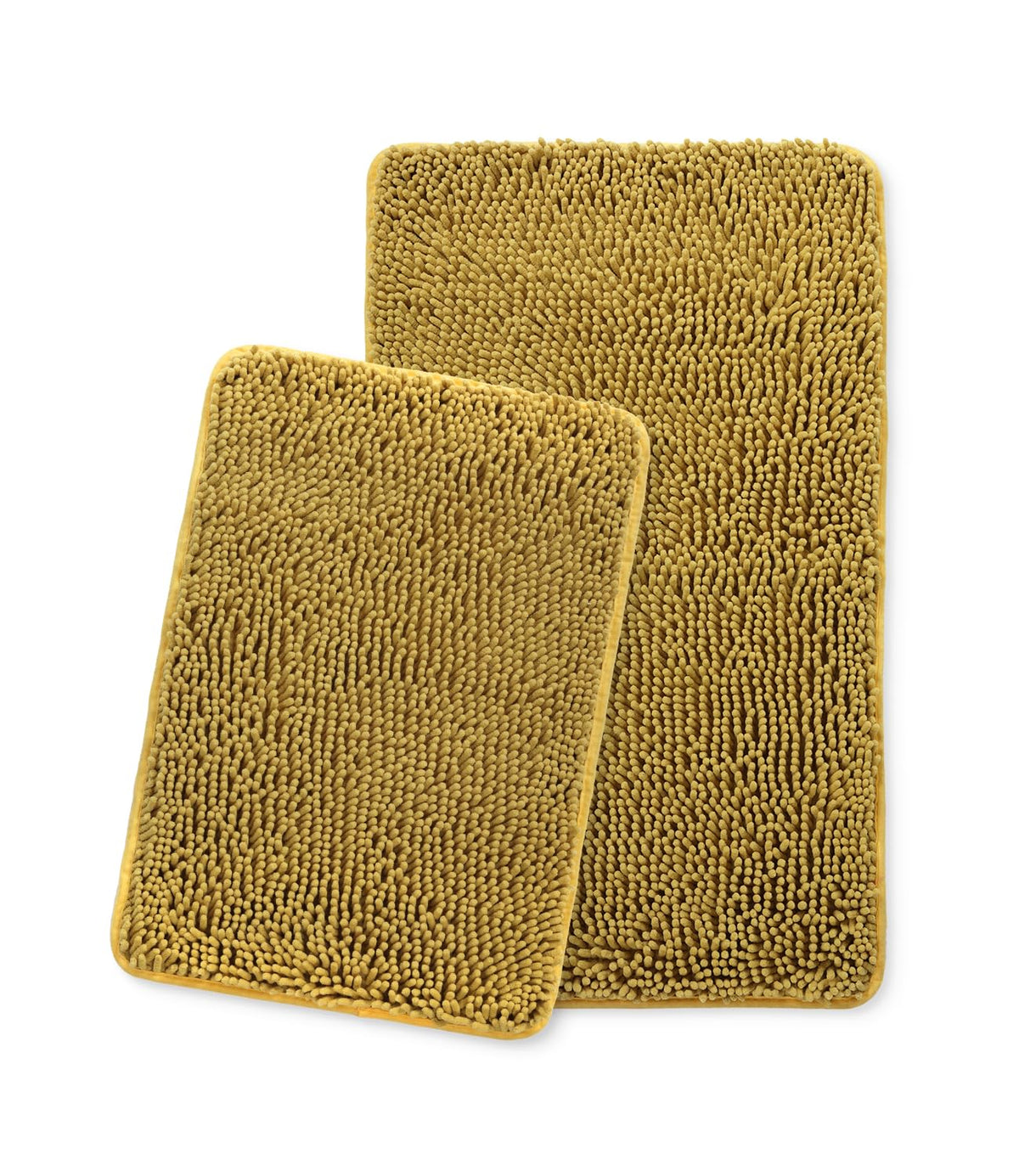 Yeaban Mustard Bathroom Rugs Sets 2 Piece - Thick Chenille Bath Mats | Absorbent And Washable Bath Rug Non-Slip, Plush And Soft