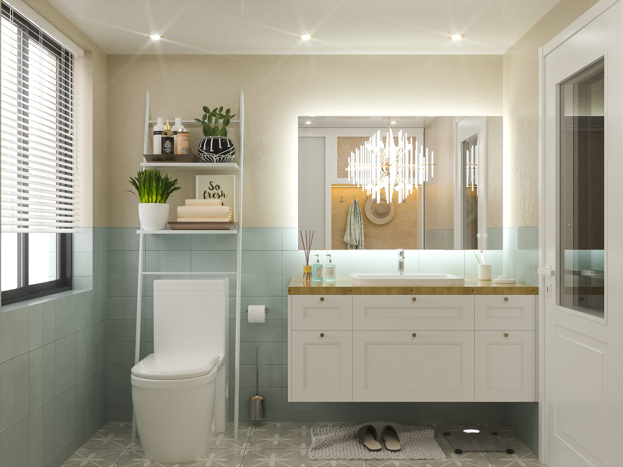 Keonjinn 40 X 28 Inch Led Bathroom Mirror With Lights Backlit Vanity Mirror Dimmable Lighted Bathroom Mirror Large Anti-Fog Wall