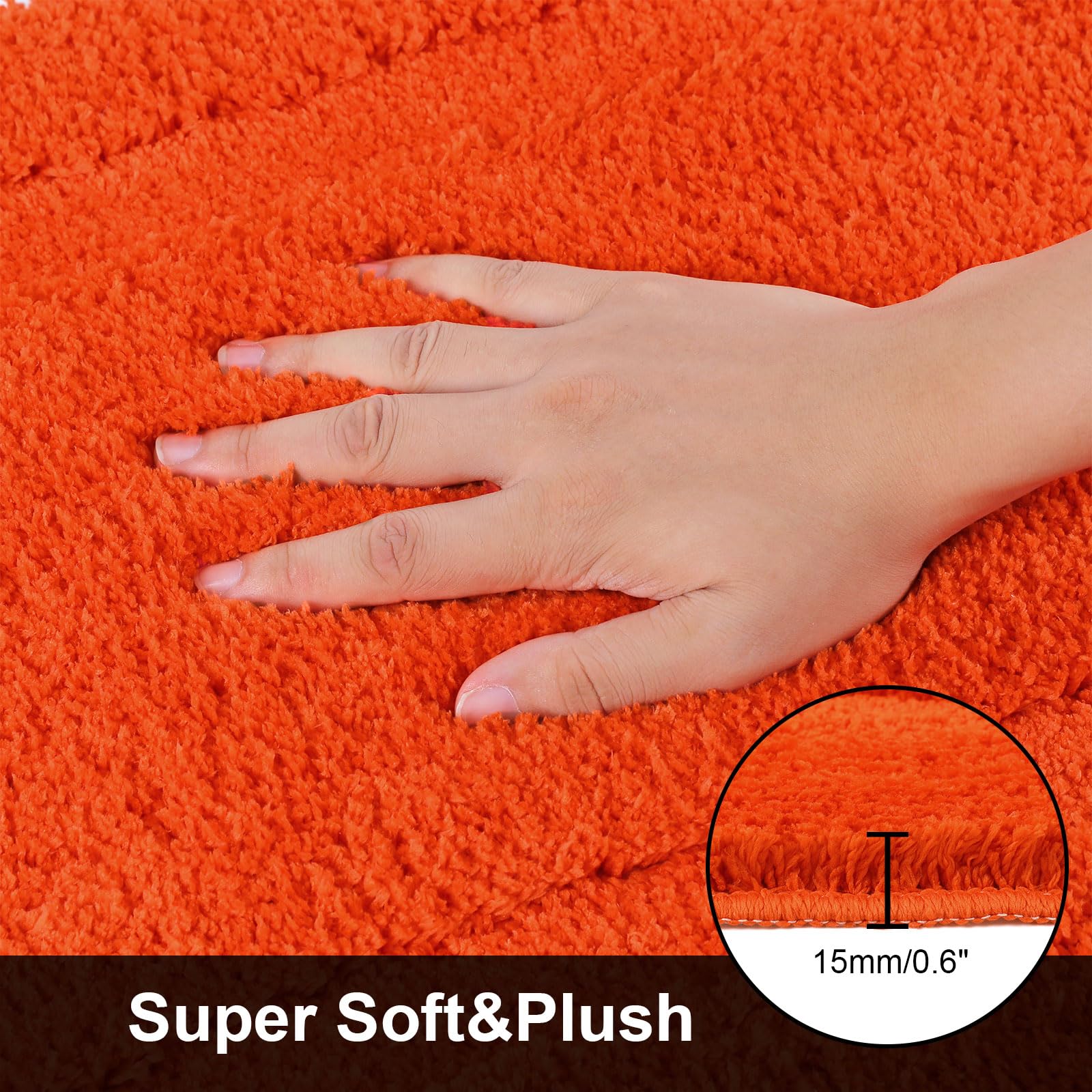 Shacos Microfiber Bathroom Rugs Sets 3 Piece, Extra Soft Absorbent Non Slip Bath Rugs Machine Washable Dry Shaggy Bath Mats With