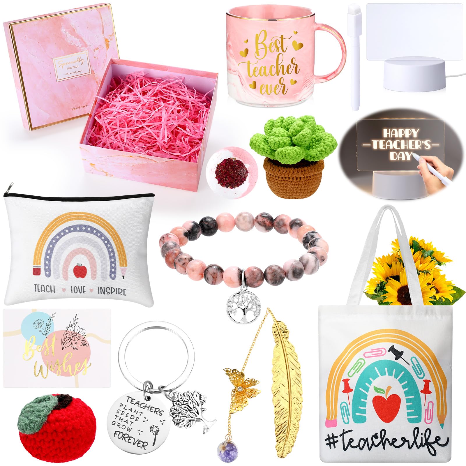 Capoda 13 Pcs Teacher Appreciation Gifts Box Thank You Gifts For Teacher Best Teacher Gifts For Women Teacher Birthday Gift Idea