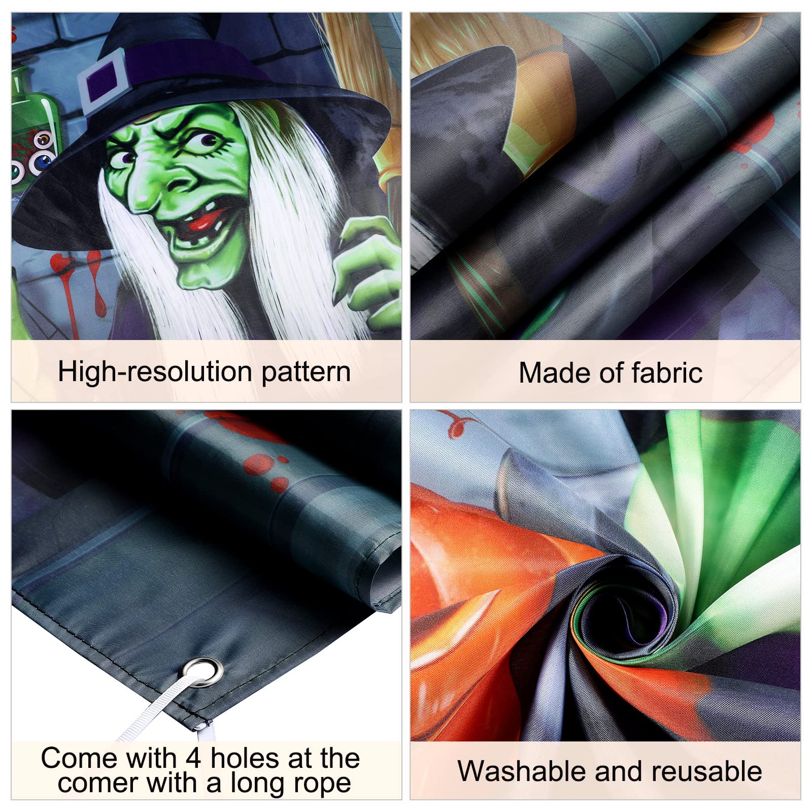 Halloween Witch Door Cover Large Witch Door Cover With Rope Halloween Door Decoration Witch Door Cover Photo Background For Hall