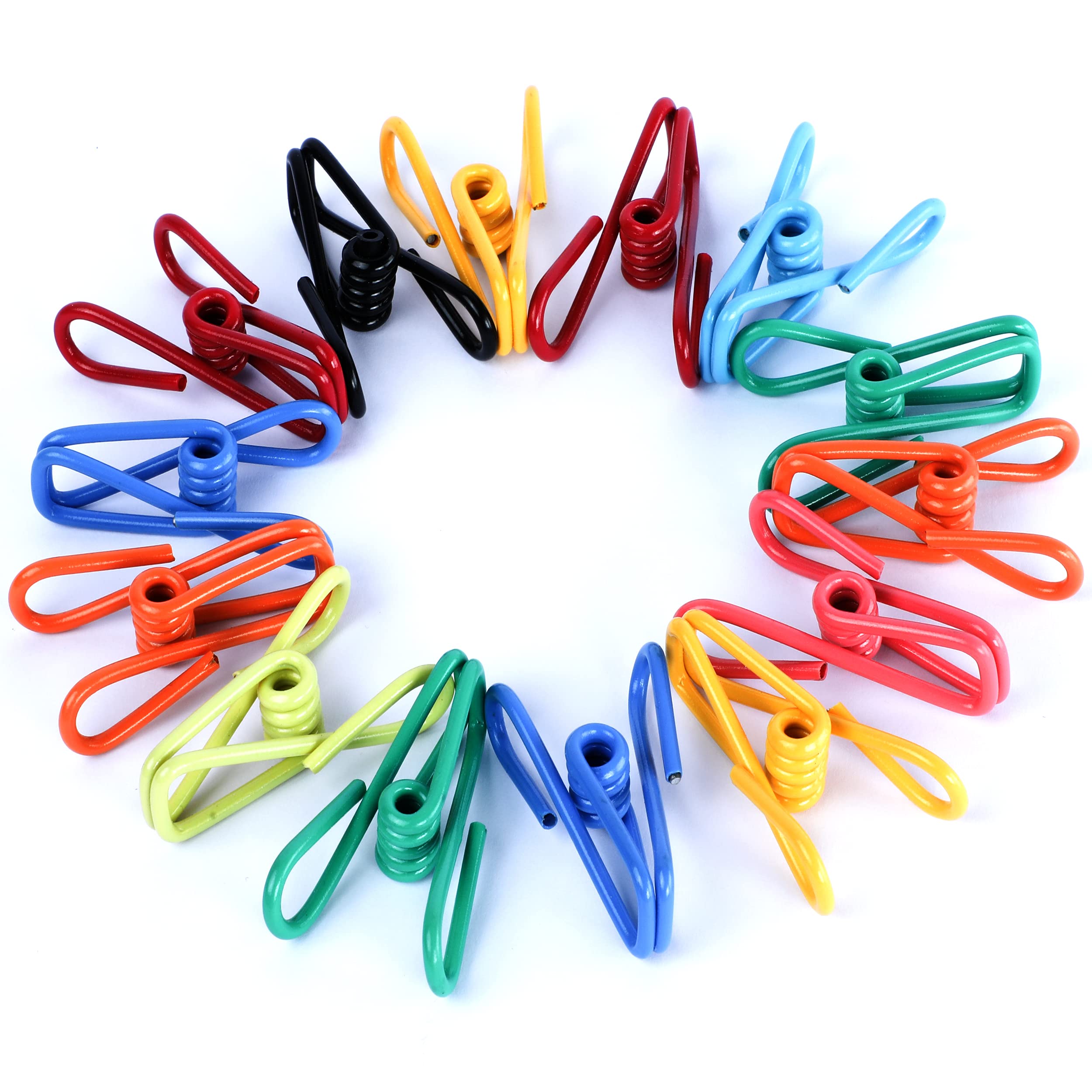 Riveda 30 Pack Assorted Chip Bag Clips Utility - Pvc 2 Inch Coated Colorful Sealer For Sealing Food - Paper Holder, Clothesline