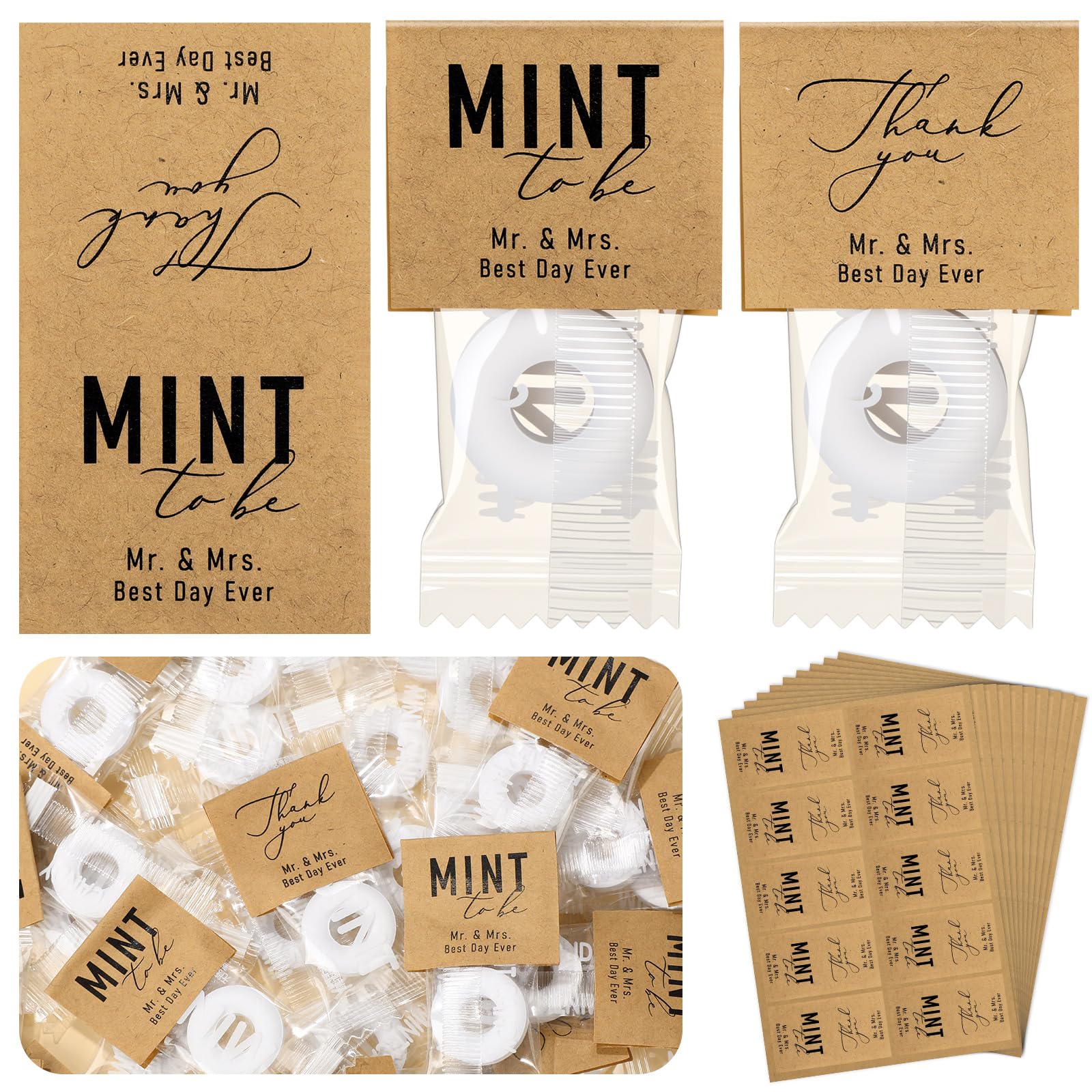 Marspark 200 Pcs Engagement Mint to Be Decoration Stickers Labels Bulk Engagement Party Favors Mint Stickers Favors for Guests