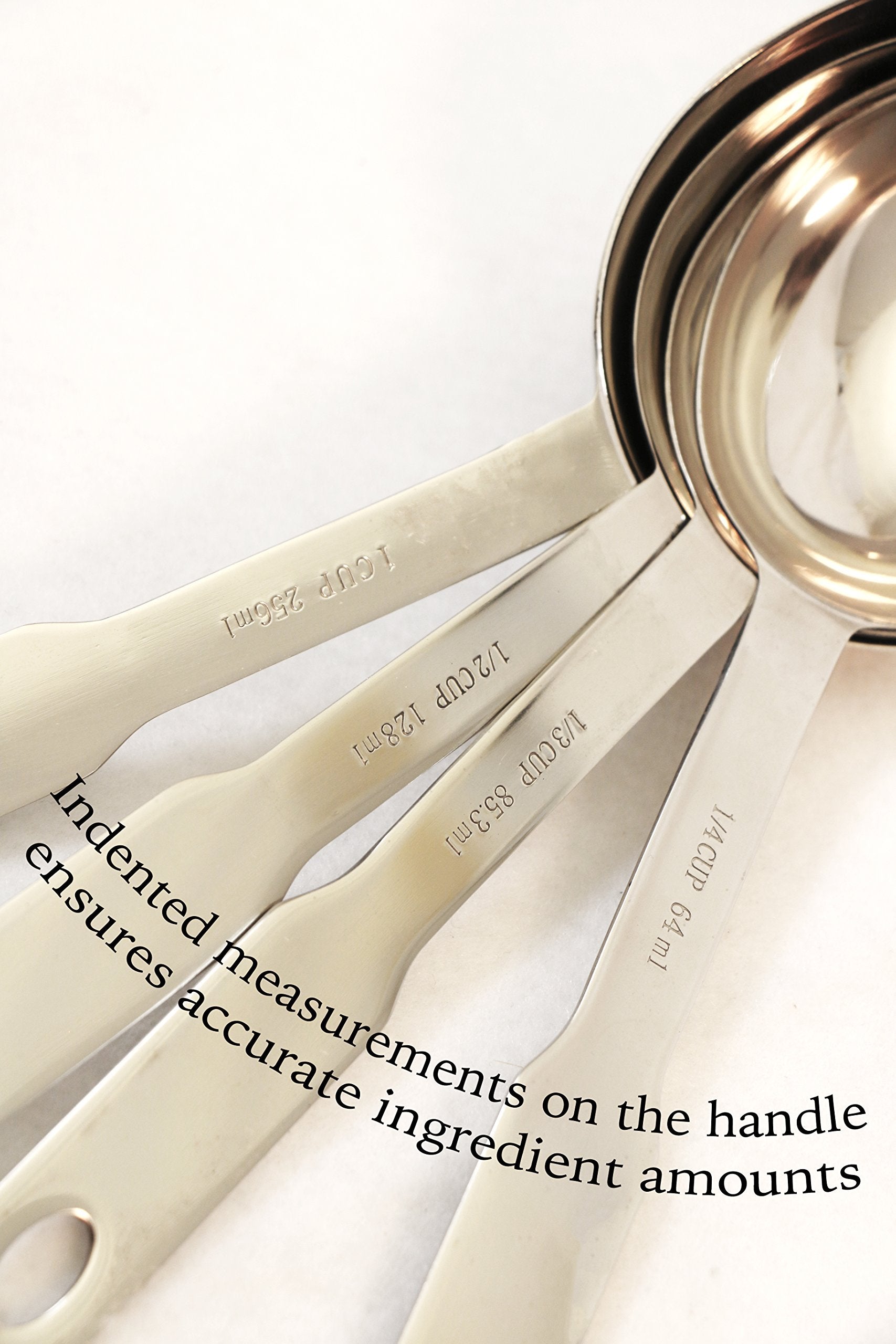 Excelsteel 4 Piece Heavy Duty Stainless Steel Measuring Spoons, Silver