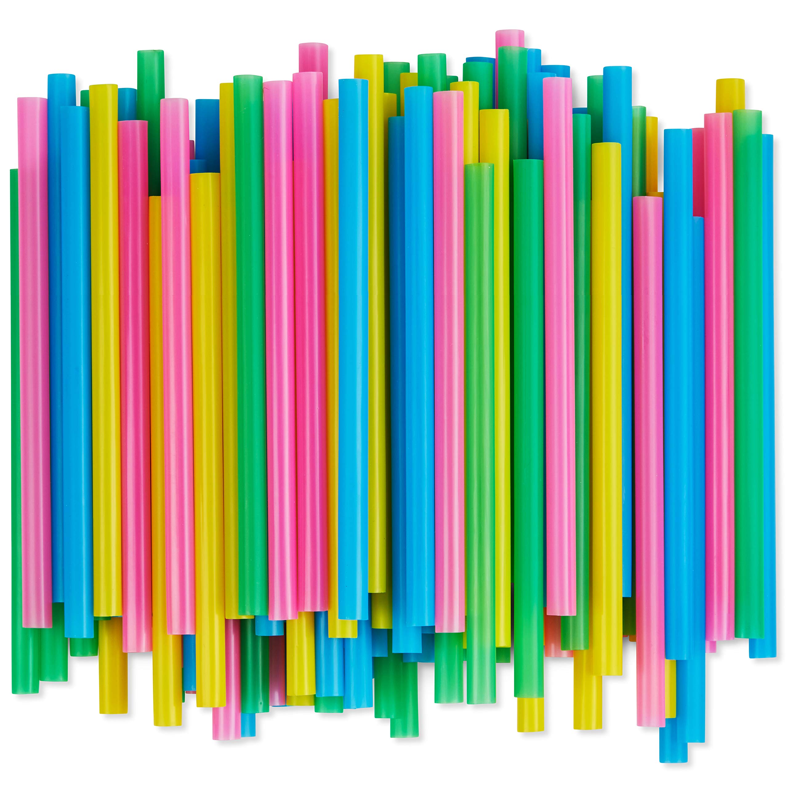 Jumbo Milkshake Straws Individually Wrapped, 300 Pack, Extra Wide Smoothie 0.47'' Multi Colored Disposable Fat Boba Tea Straw, B