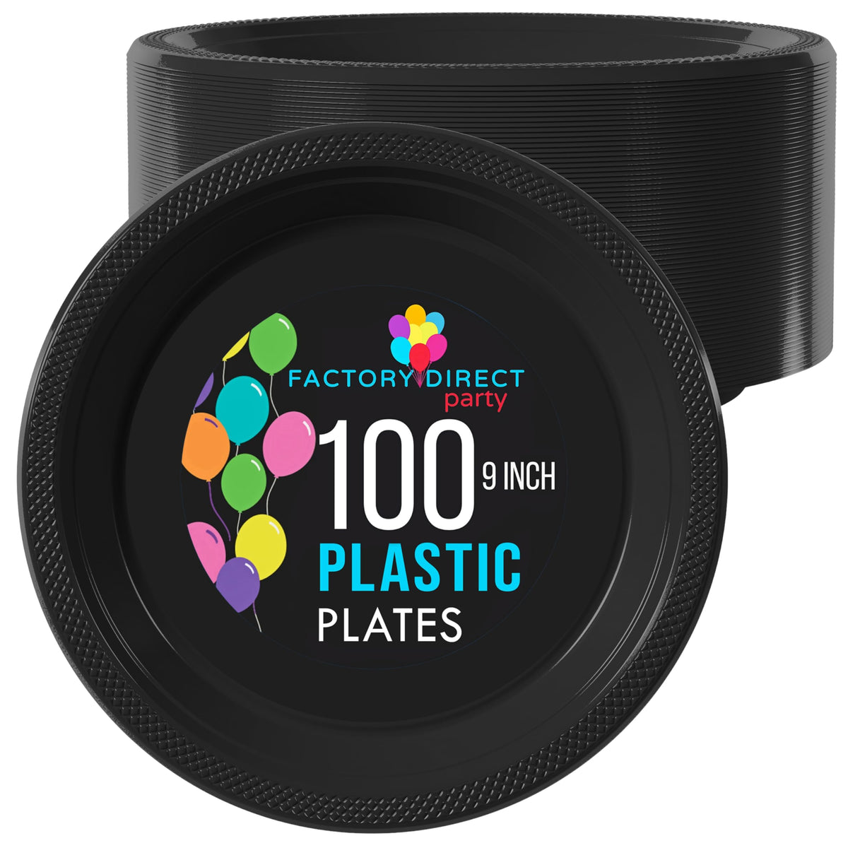 Exquisite Black Plastic Plates For Party 9 Black Disposable Plates For Party Supplies 100 Pcs Disposable Dinner Plate Heavy Du