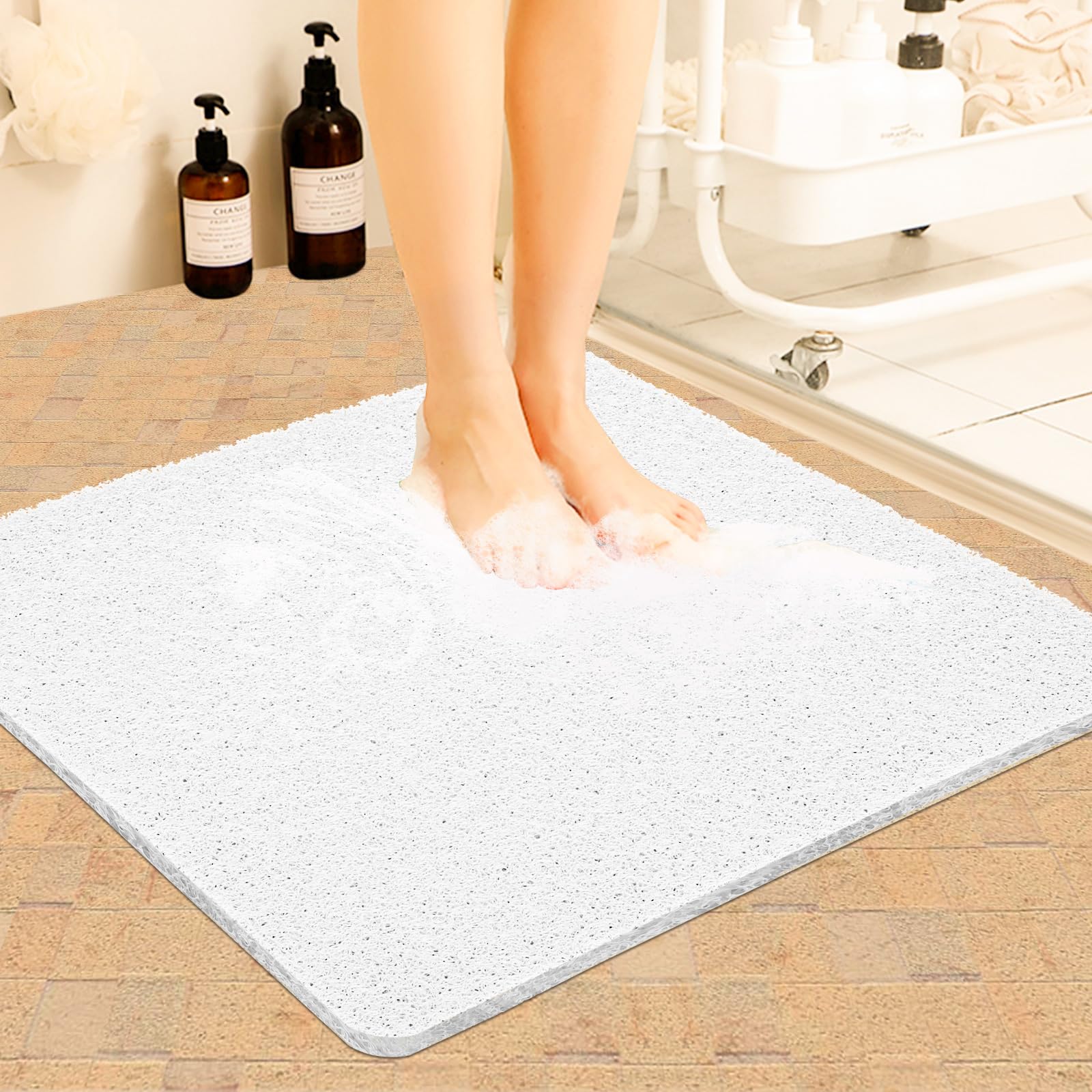 Joyhalo Shower Mats For Showers Anti Slip For Elderly, 17'' X 24'' Non Slip Bath Mat For Inside Shower, Bath Tub Mats For Bathro