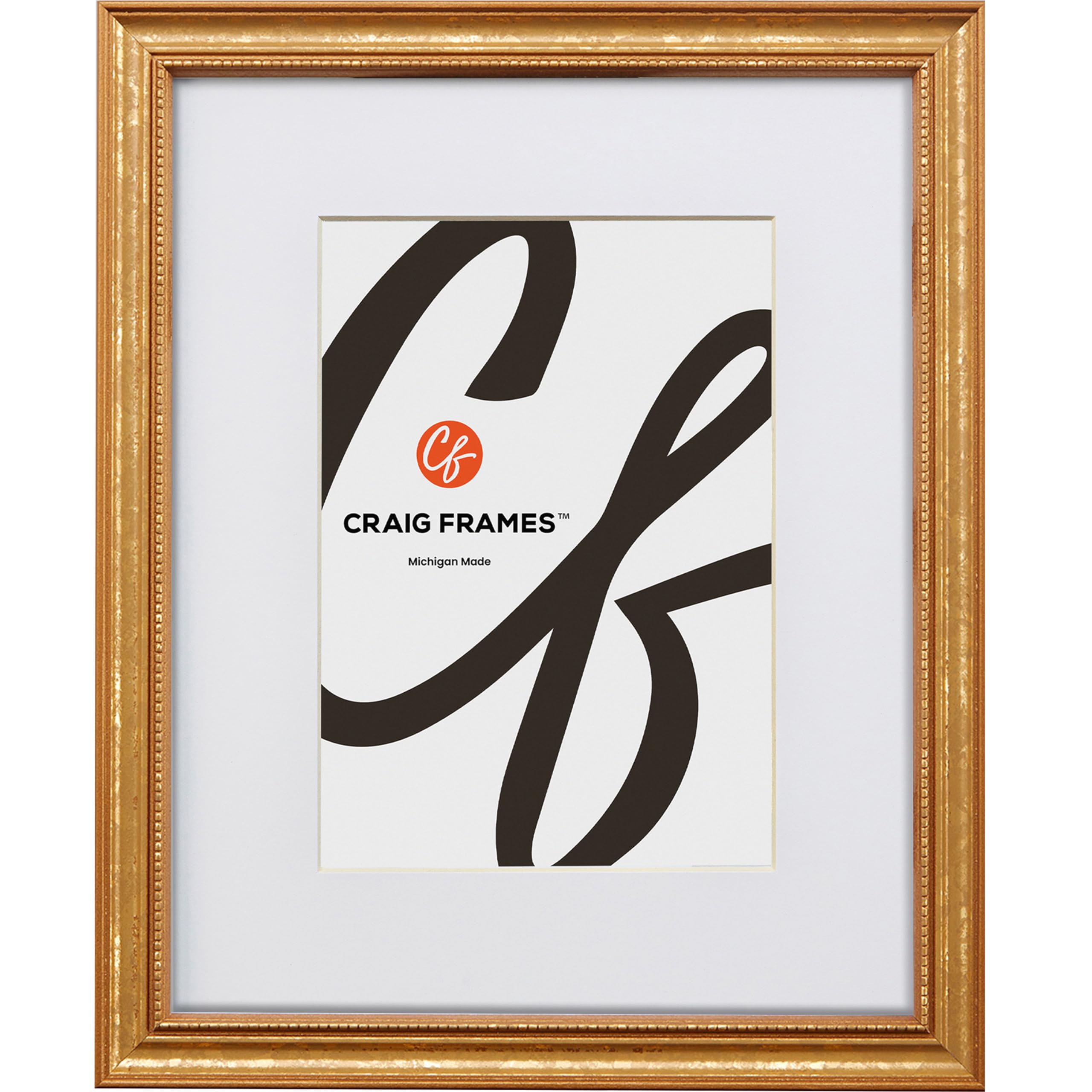 Craig Frames 314GD, 30x30 Picture Frame Matted for a 24x24 Photo, Ornate Gold