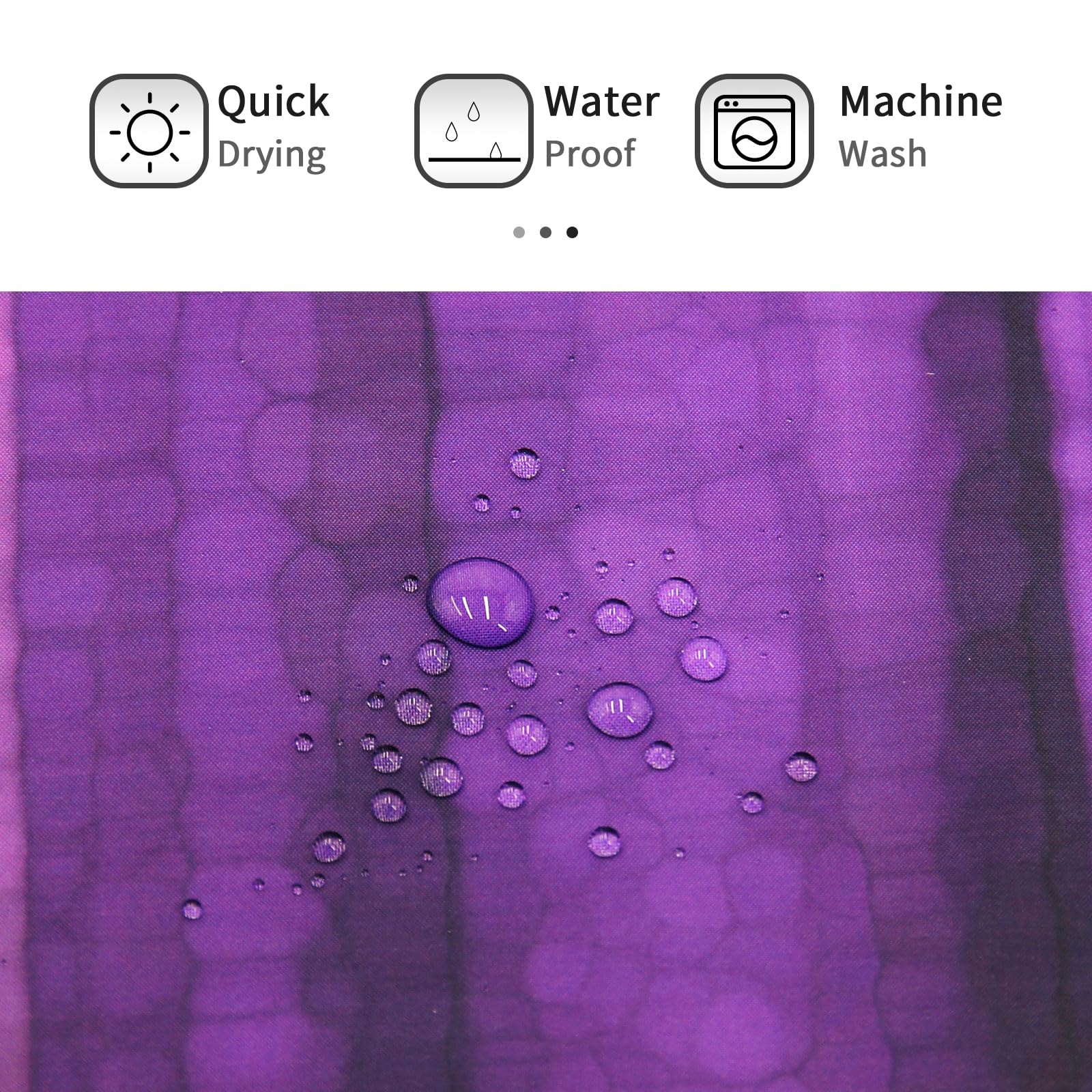 Gibelle Purple Striped Shower Curtain, Abstract Mosaic Glass Texture And Dark Stripe Shower Curtains, Modern Elegant Neon Purple