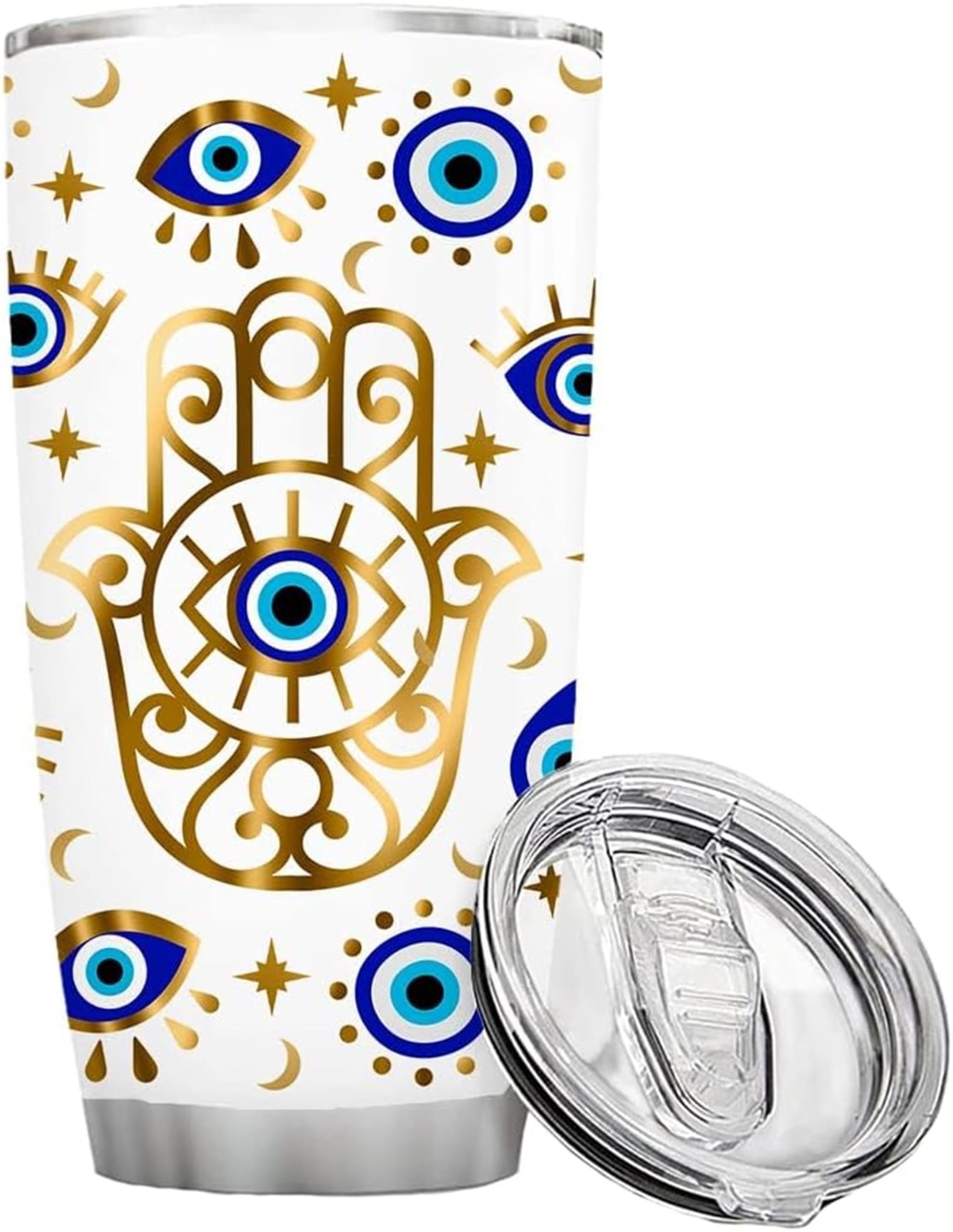 Athand Evil Eyes Coffee Mug Insulated Tumblers Cup With Lid 20 Oz | Stainless Steel Vacuum Tumbler Travel Iced Coffee Mugs | Bes