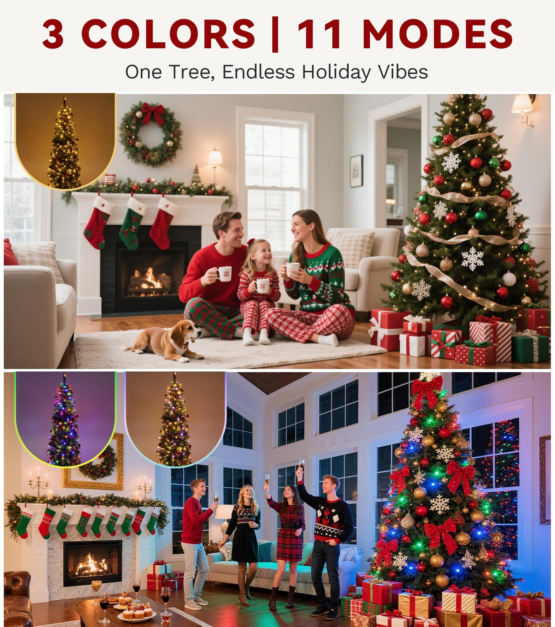 DWVO 6ft Pre-lit Artificial Christmas Tree, Slim Partial Snowy Pencil Kingswood Fir Christmas Trees with 50 Pine Cones, 618 Bran