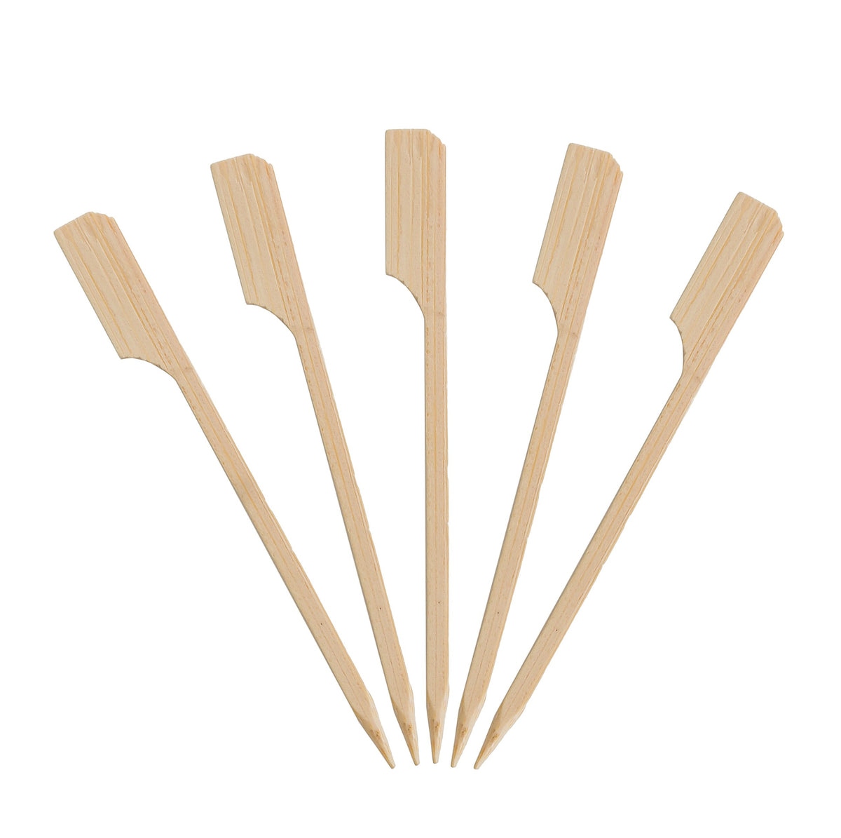 200 Count | Kingseal Natural Green Bamboo Wood Paddle Picks, Skewers For Appetizers And Cocktails, 3.5 Inches - 2 Packs Of 100