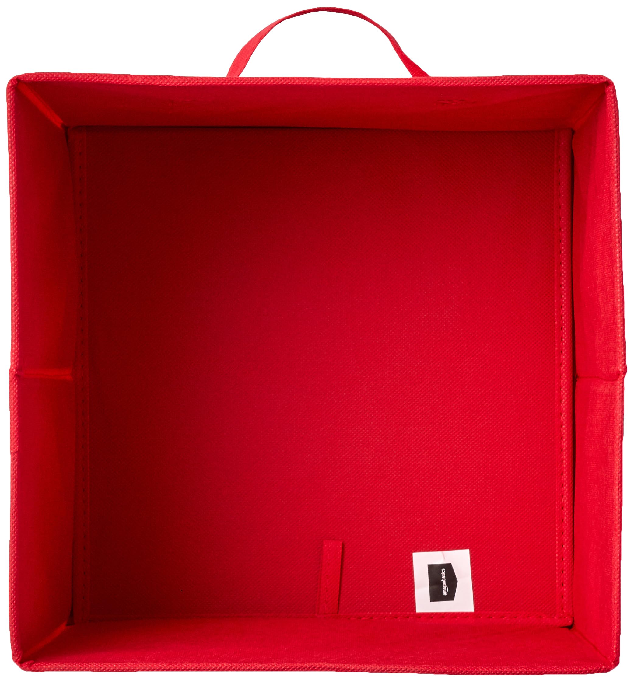 Amazon Basics Collapsible Fabric Storage Cubes Organizer With Handles, 10.5''X10.5''X11'', Red - Pack Of 6