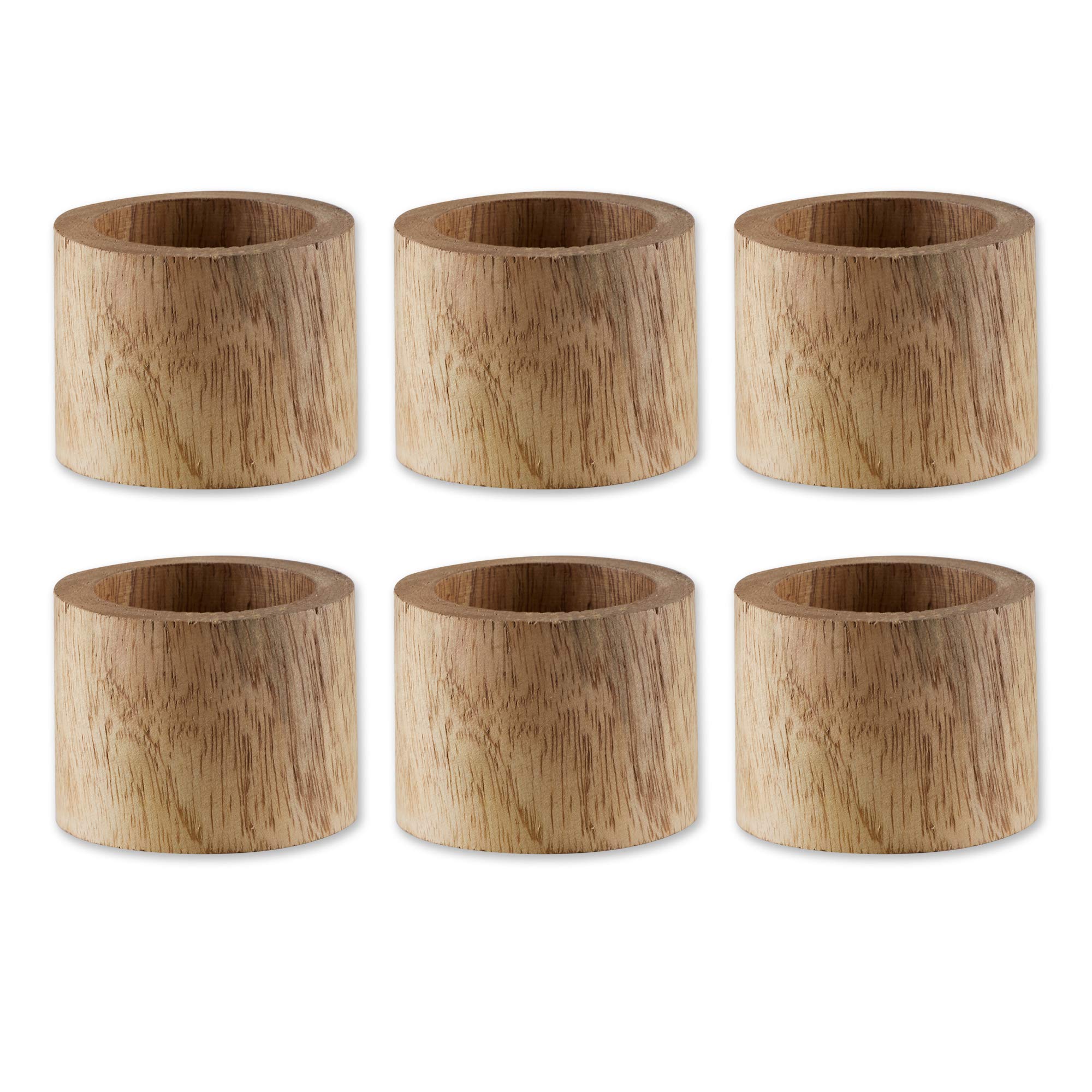 Dii Basic Napkin Ring Collection, Decorative Rustic Farmhouse Style, Largest Set, Light Finish, 6 Piece